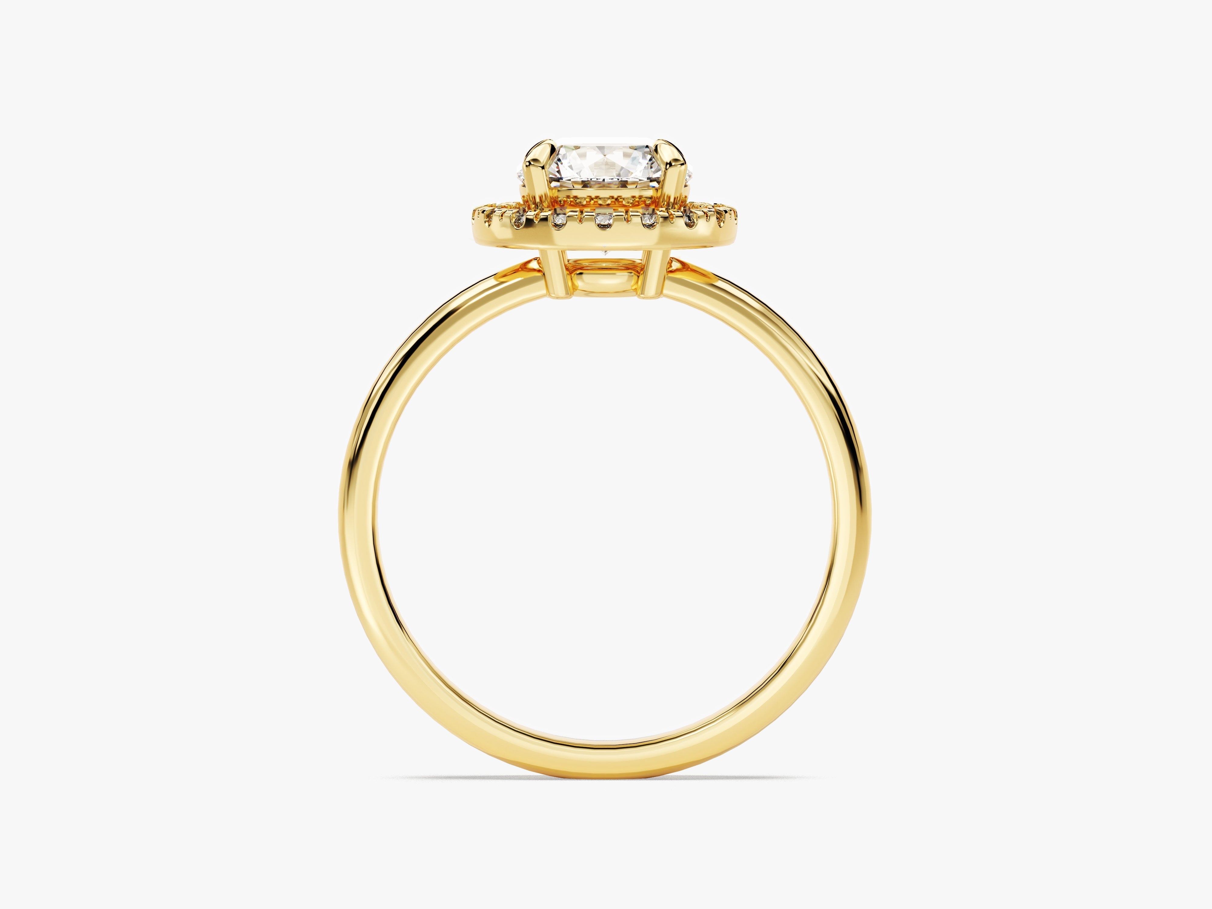 Moissanit Verlobungsring im runden Halo (1.00 CT)