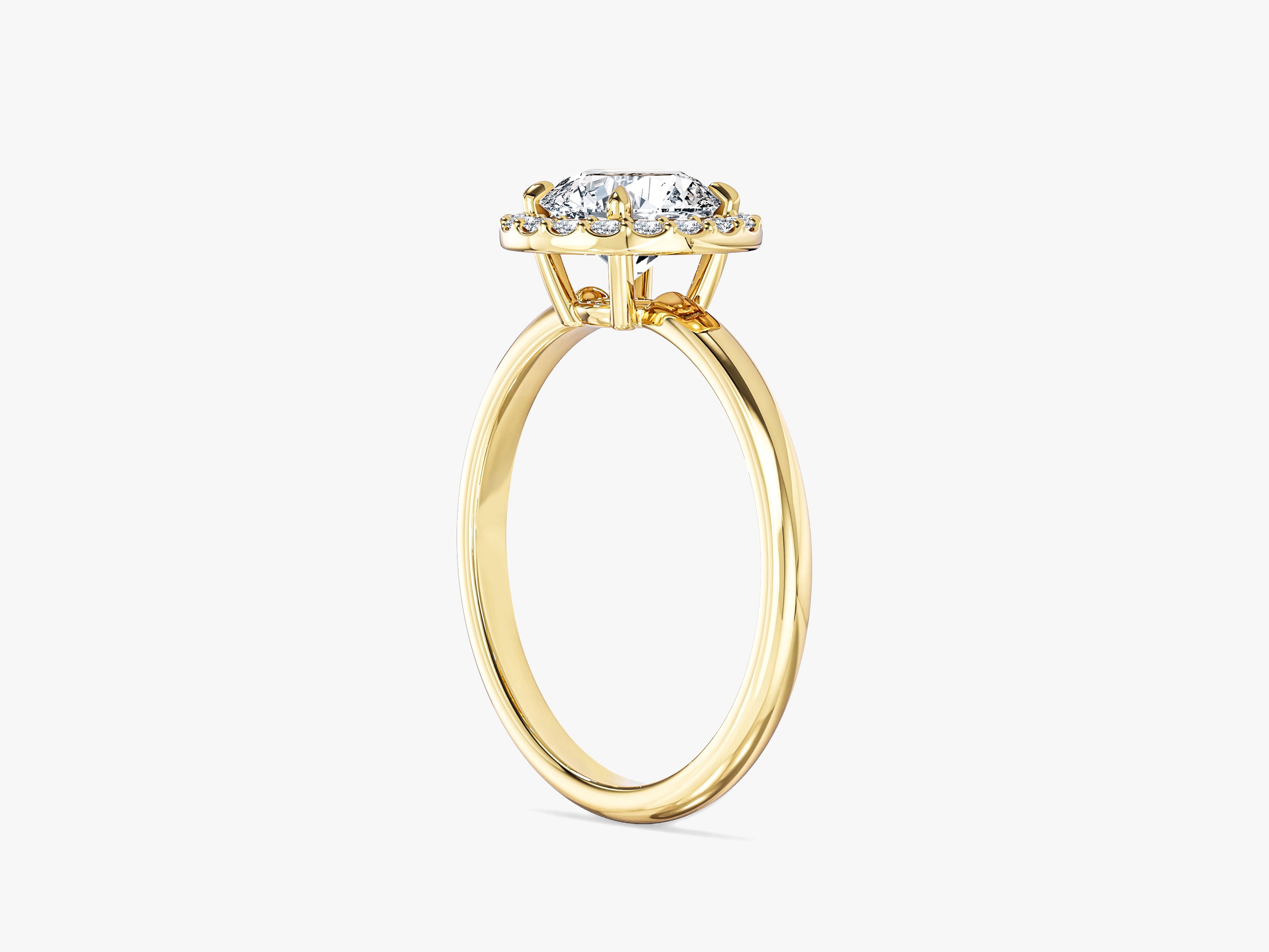 Labordiamant Verlobungsring im runden Halo (1.00 CT)