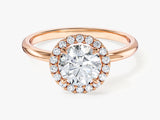 Labordiamant Verlobungsring im runden Halo (1.00 CT)