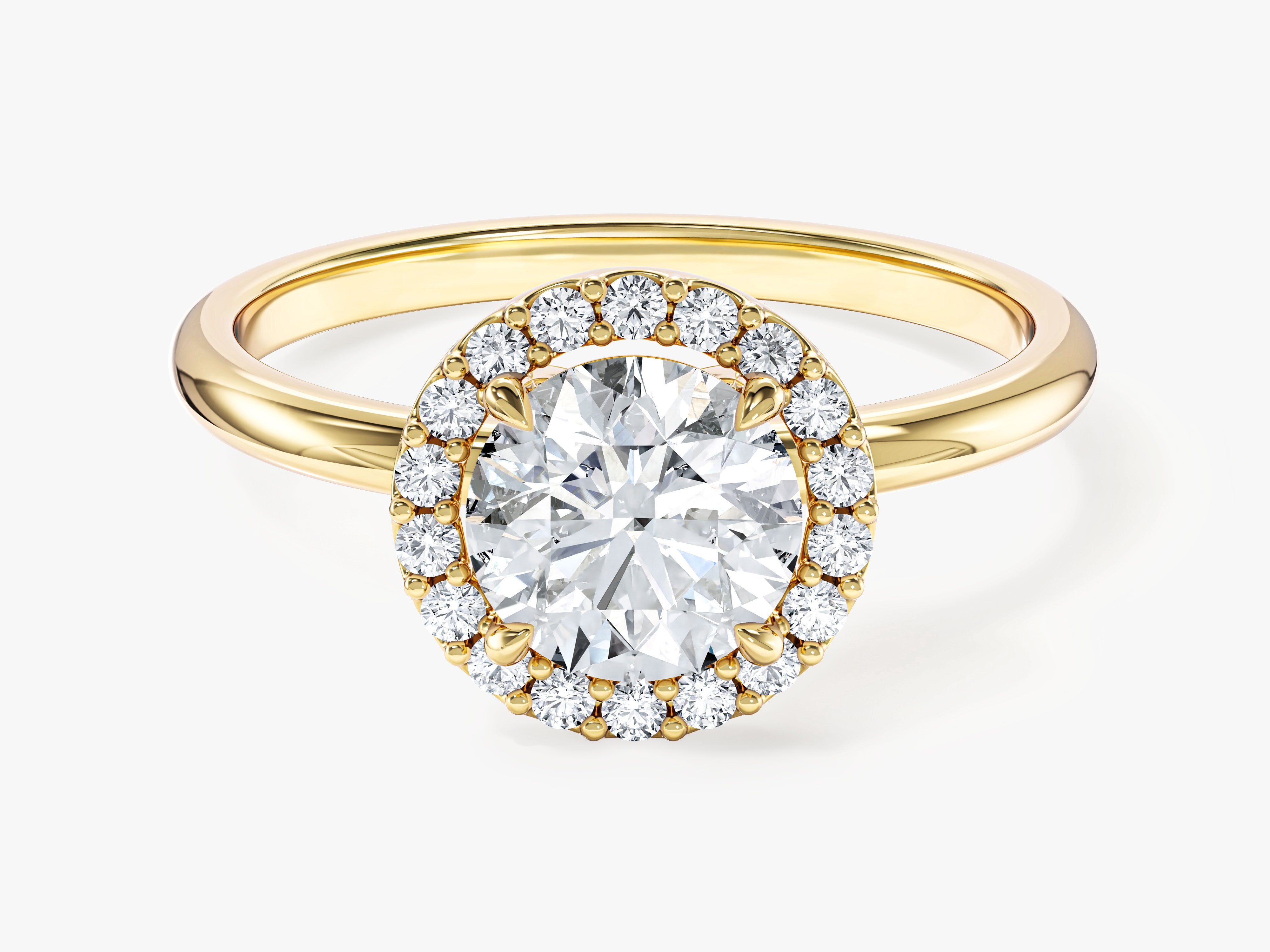 Moissanit Verlobungsring im runden Halo (1,00 CT)