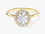 Labordiamant Verlobungsring im runden Halo (1.00 CT)