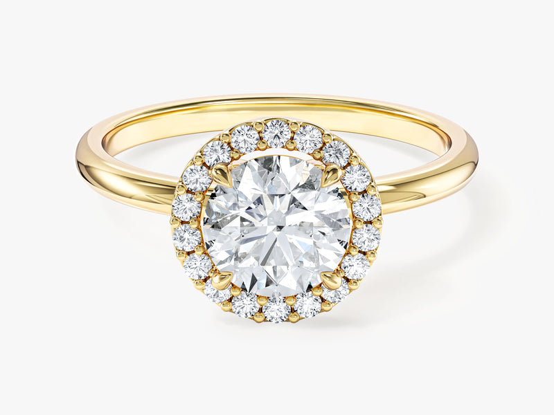 Moissanit Verlobungsring im runden Halo (1,00 CT)