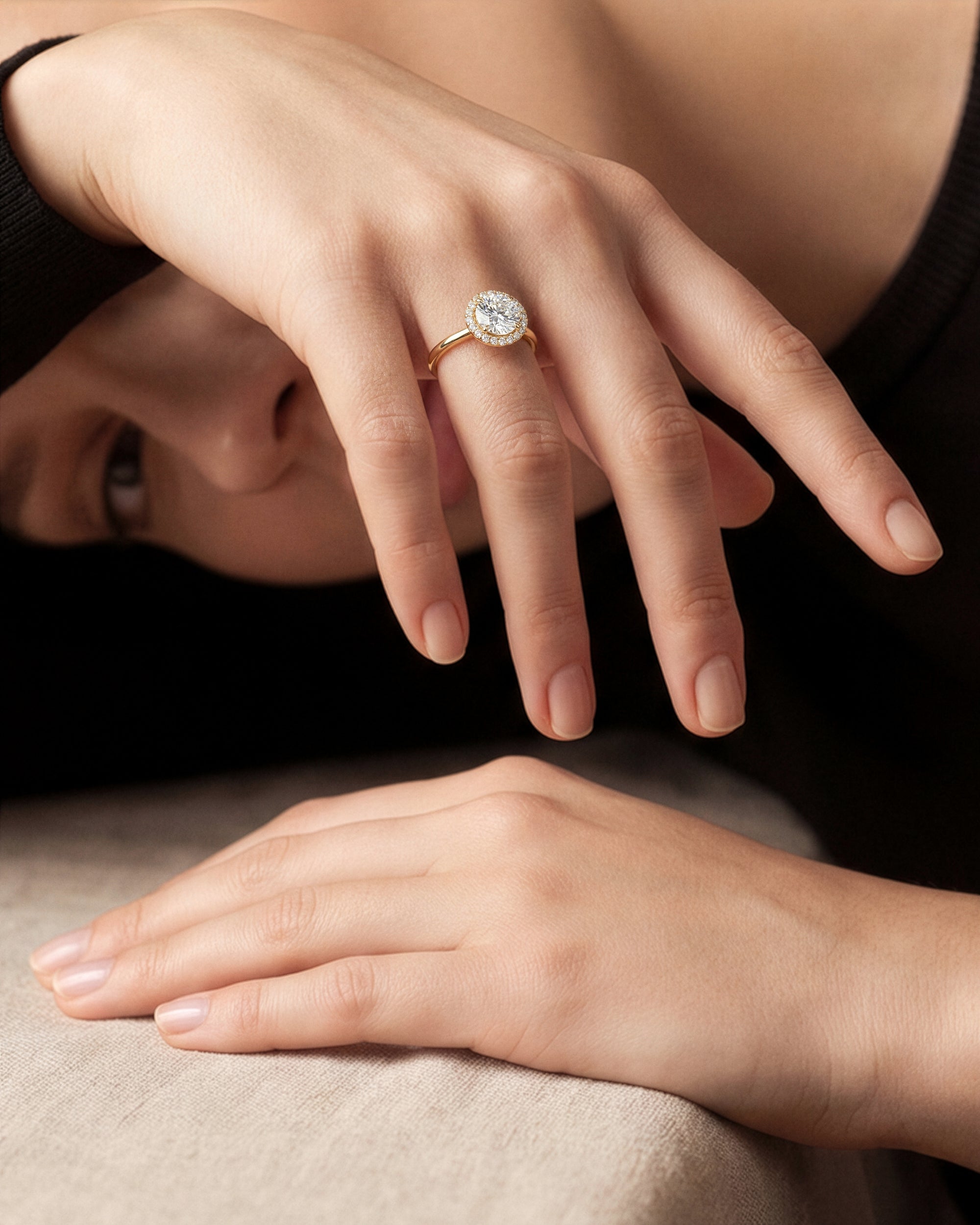 Round Halo Lab Grown Diamond Engagement Ring (1.50 CT)