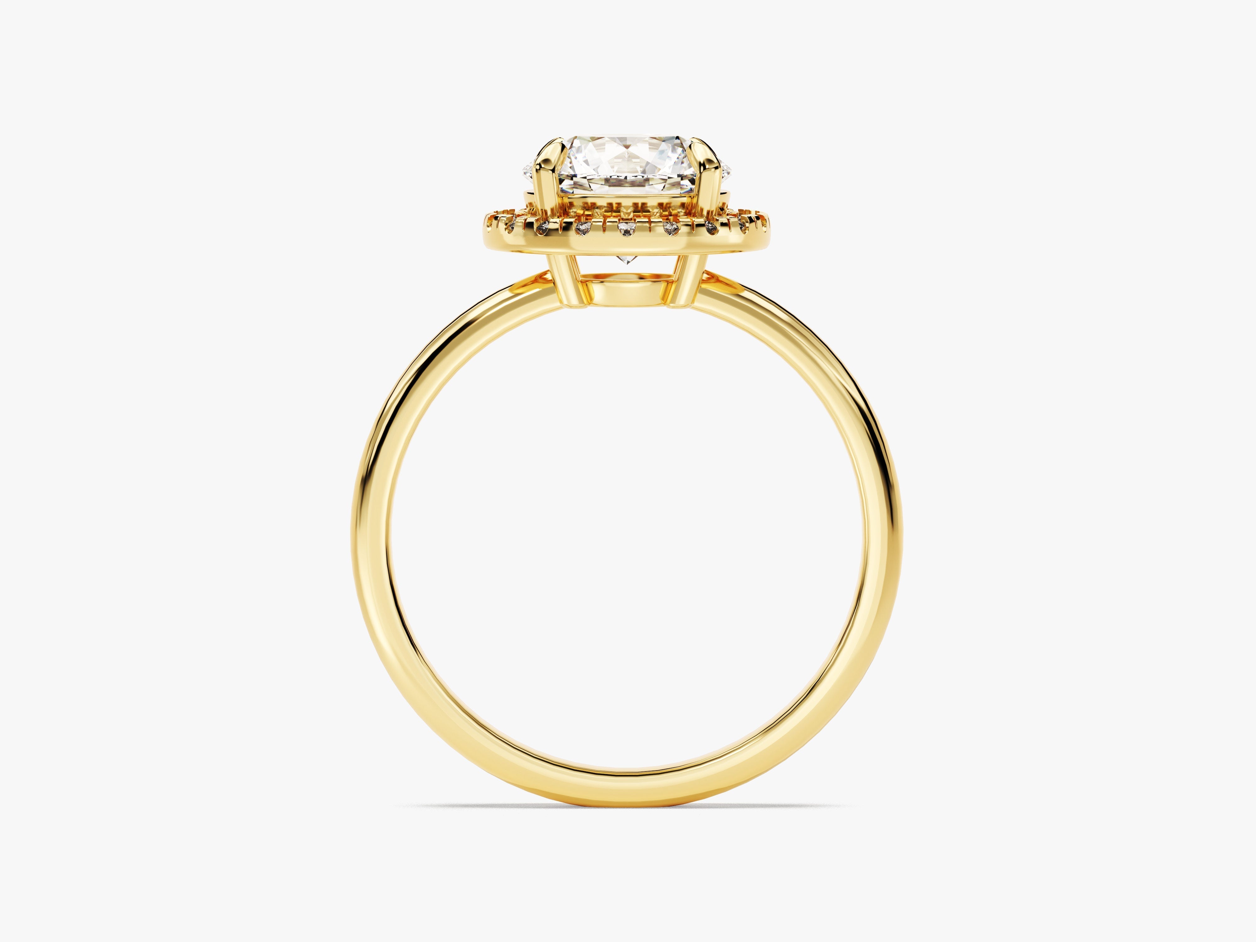 Labordiamant Verlobungsring im runden Halo (1,50 CT)