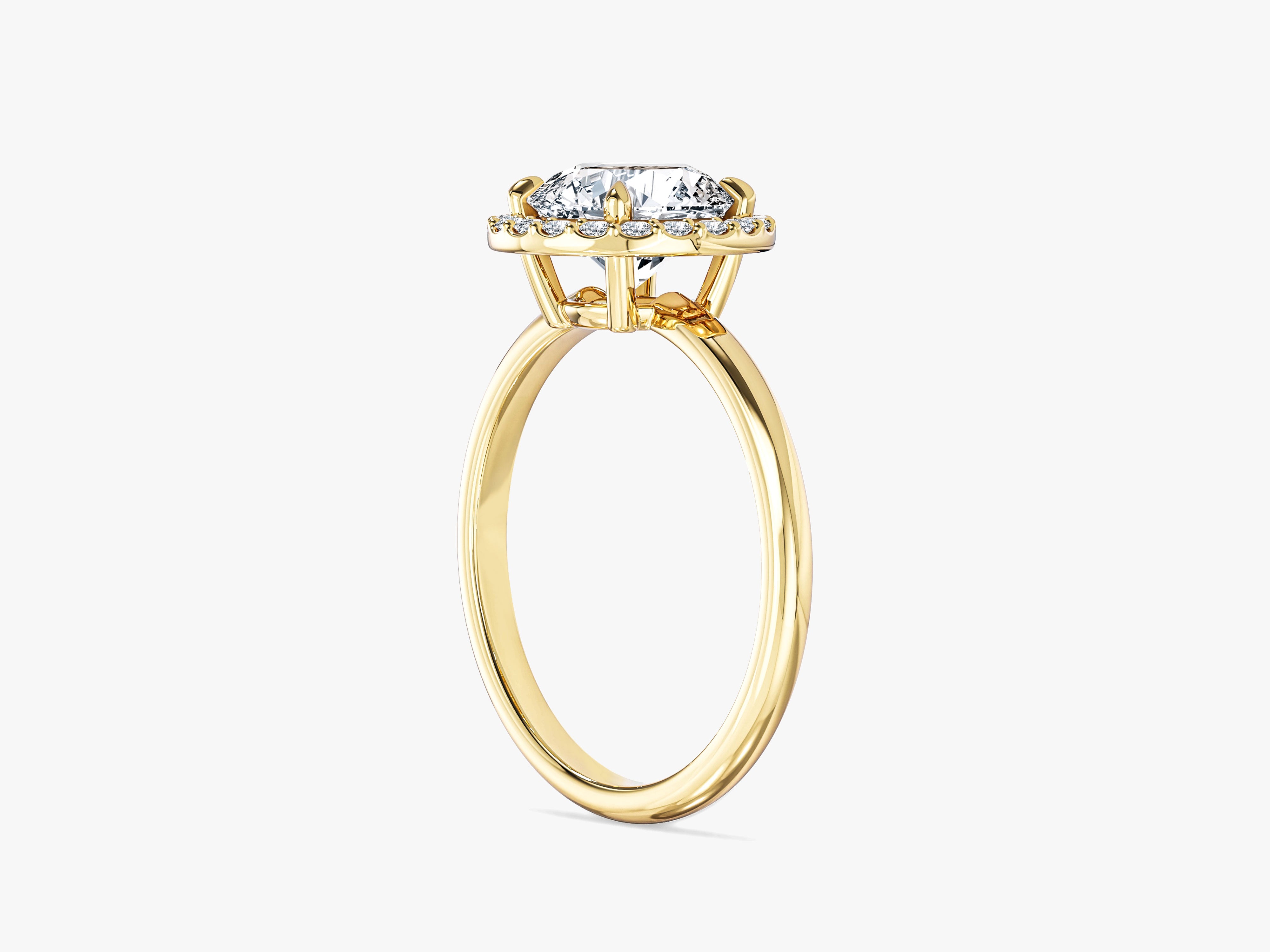 Labordiamant Verlobungsring im runden Halo (1.50 CT)