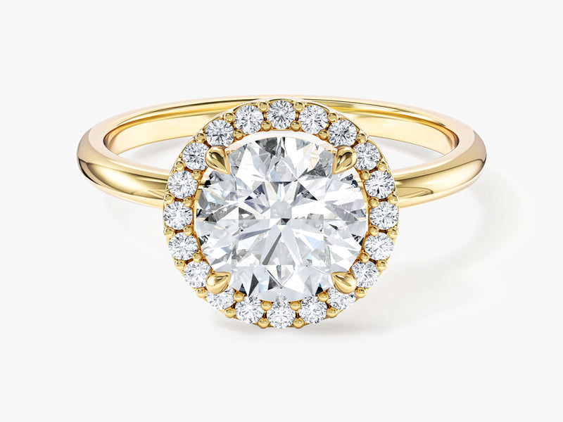 Round Halo Lab Grown Diamond Engagement Ring (1.50 CT)