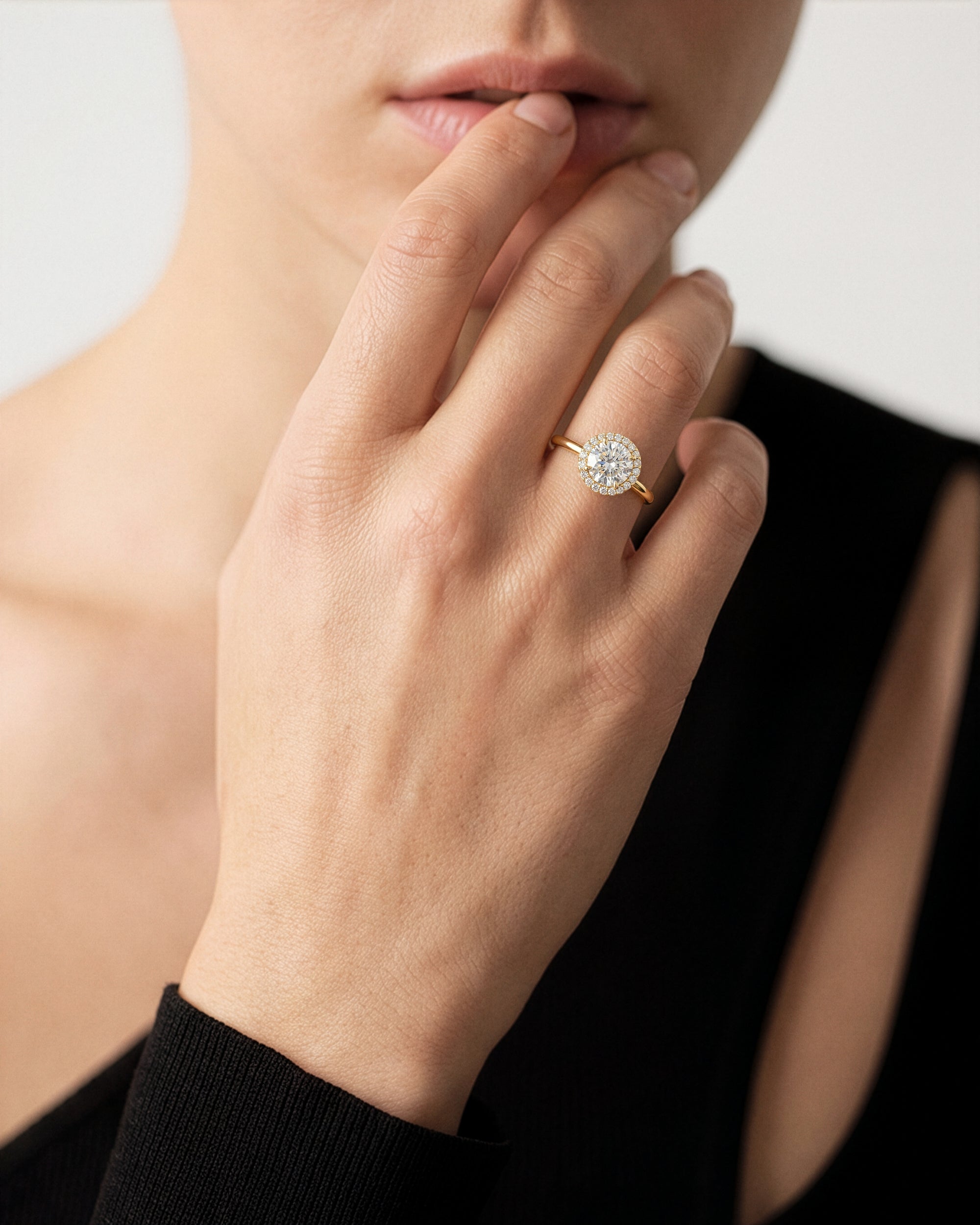 Round Halo Lab Grown Diamond Engagement Ring (1.50 CT)