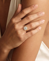 Moissanit Verlobungsring im runden Halo (2,00 CT)