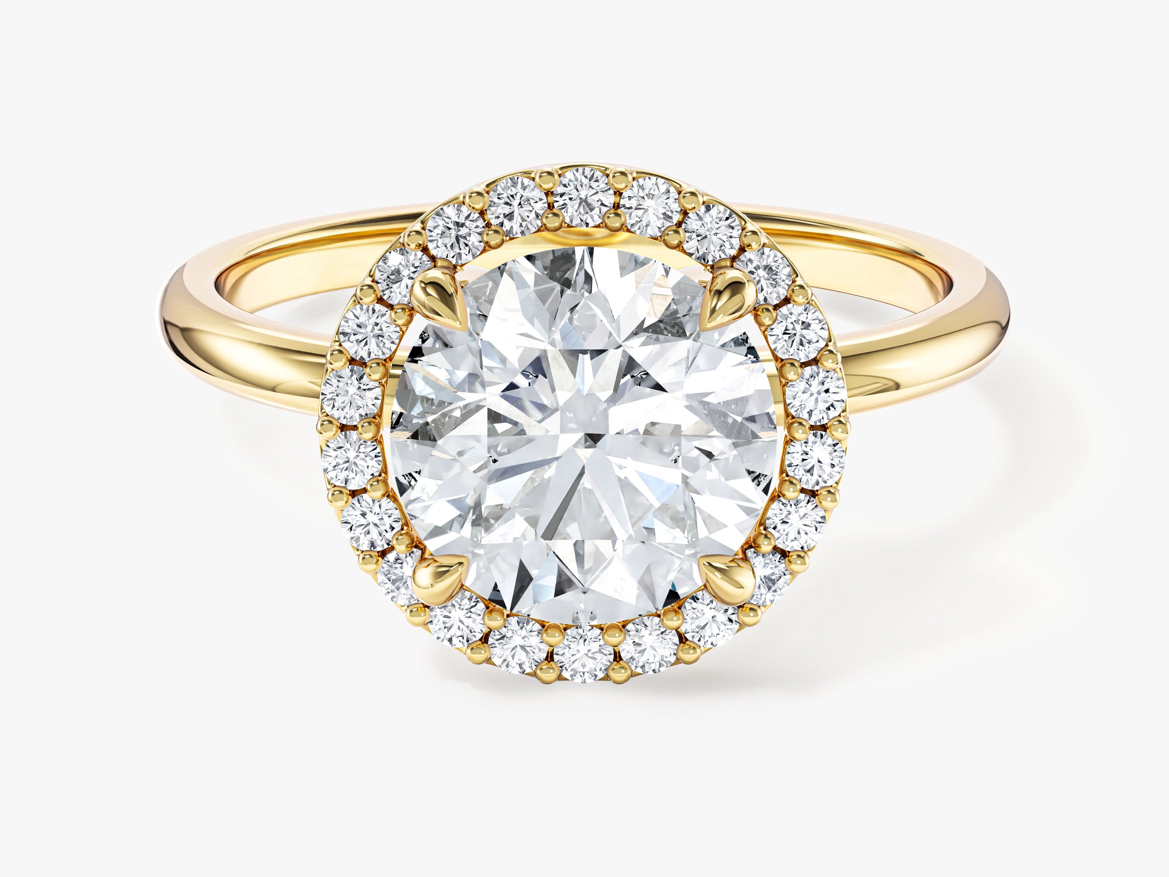 Moissanit Verlobungsring im runden Halo (2,00 CT)