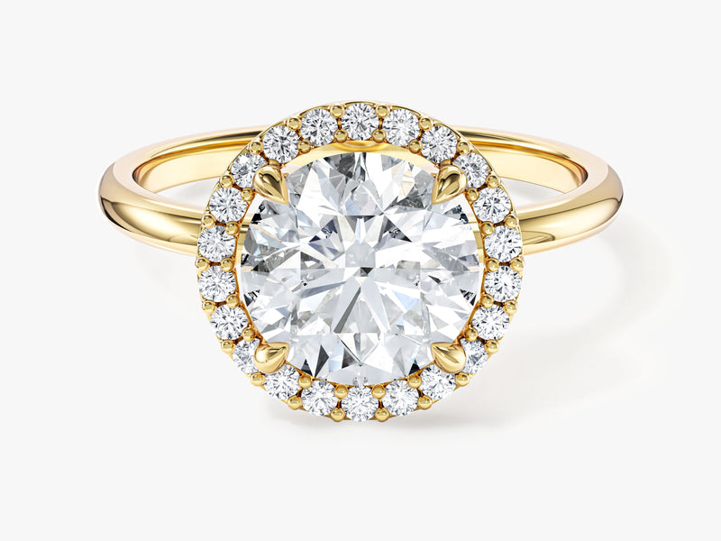 Moissanit Verlobungsring im runden Halo (2,00 CT)