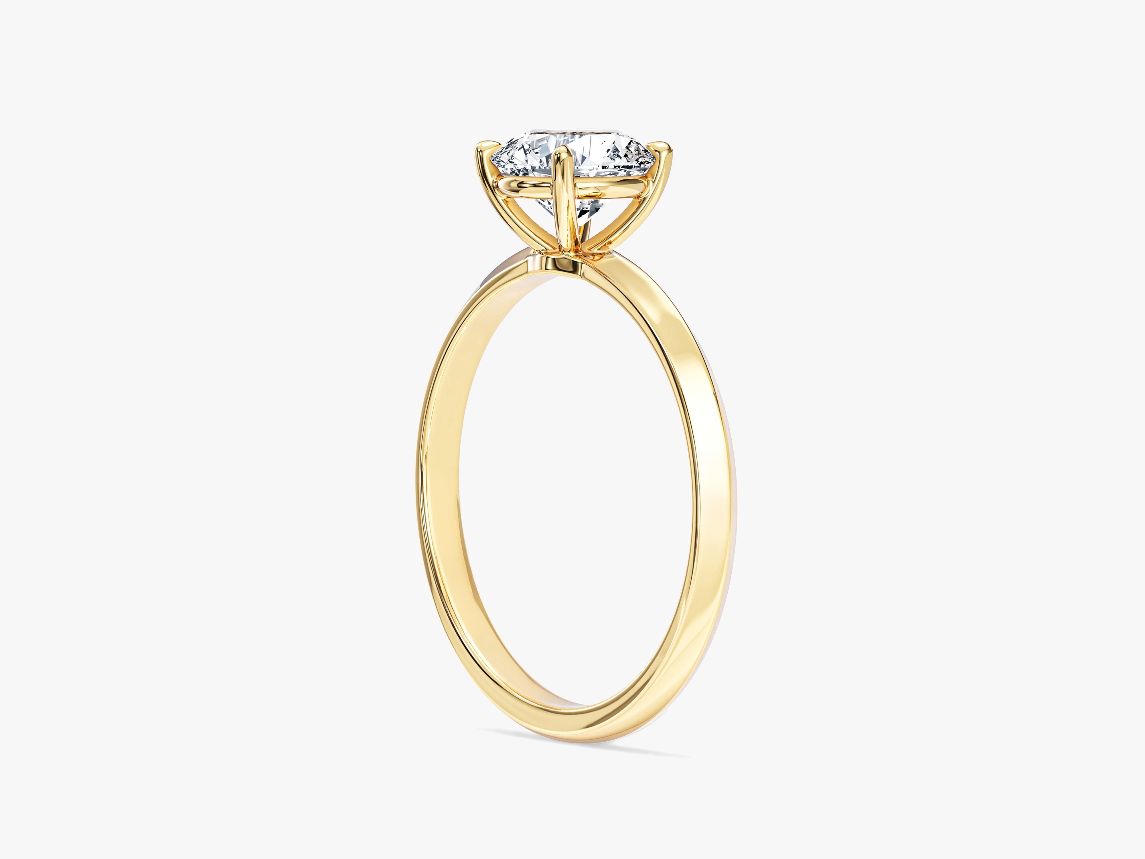 Labordiamant Verlobungsring im Rundschliff mit Messer-Kante und 4-Krappen-Fassung (1.00 CT)