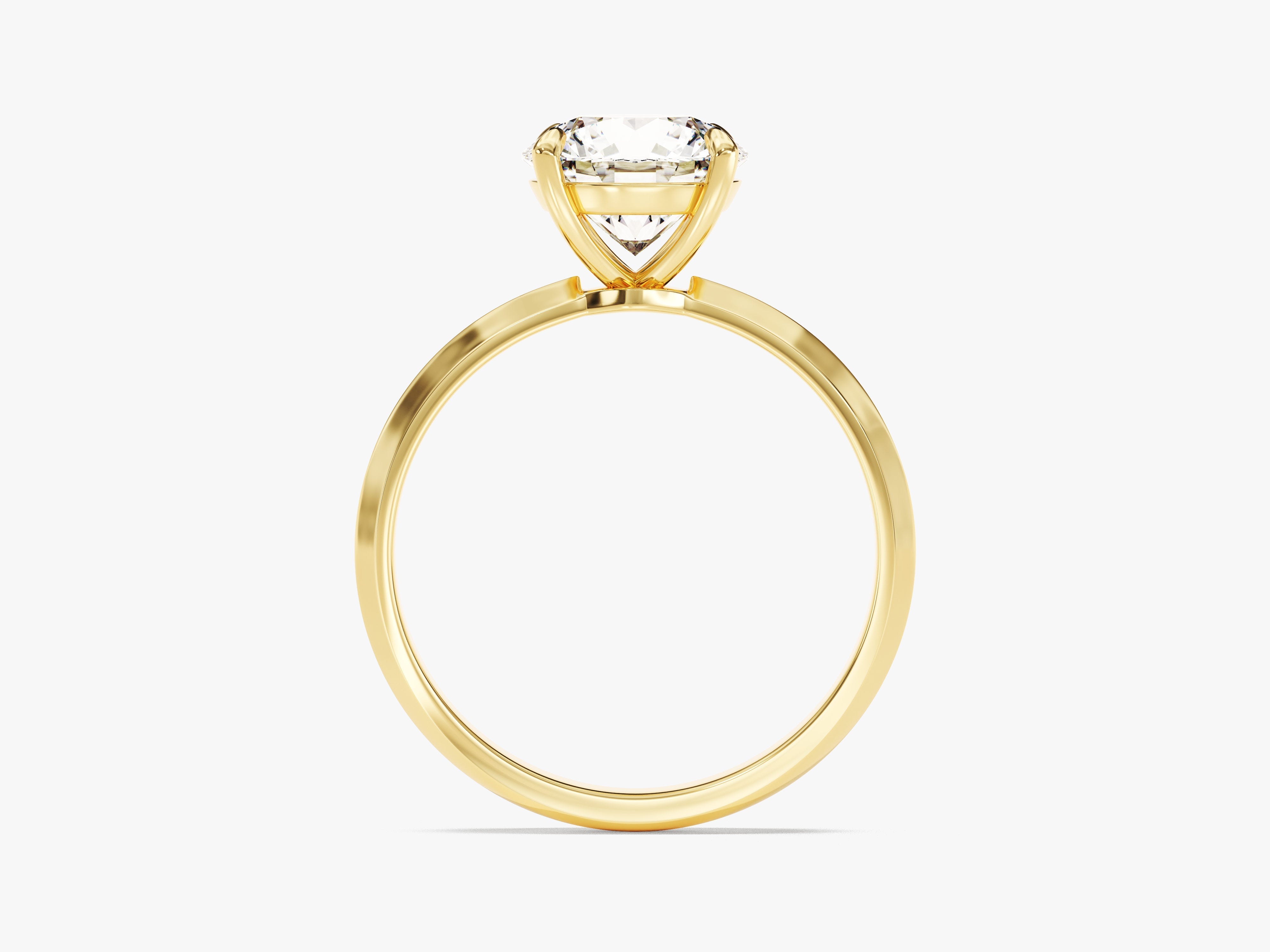 Labordiamant Verlobungsring im Rundschliff mit Messer-Kante und 4-Krappen-Fassung (2,00 CT)