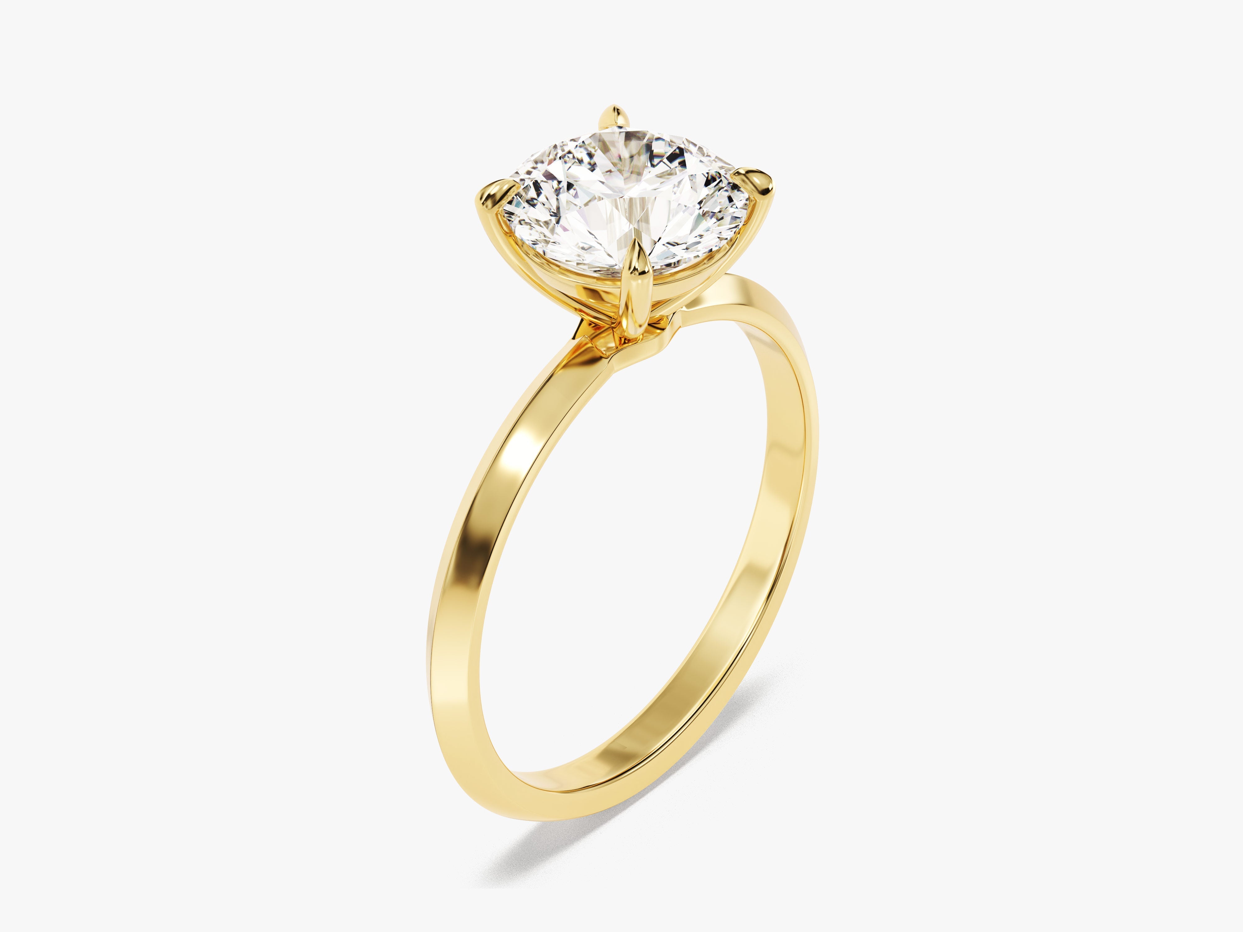 Labordiamant Verlobungsring im Rundschliff mit Messer-Kante und 4-Krappen-Fassung (2,00 CT)