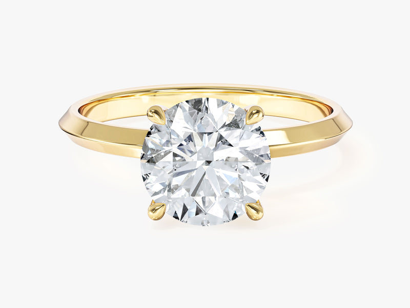 Moissanit Verlobungsring im Rundschliff mit Messer-Kante und 4-Krappen-Fassung (2,00 CT)