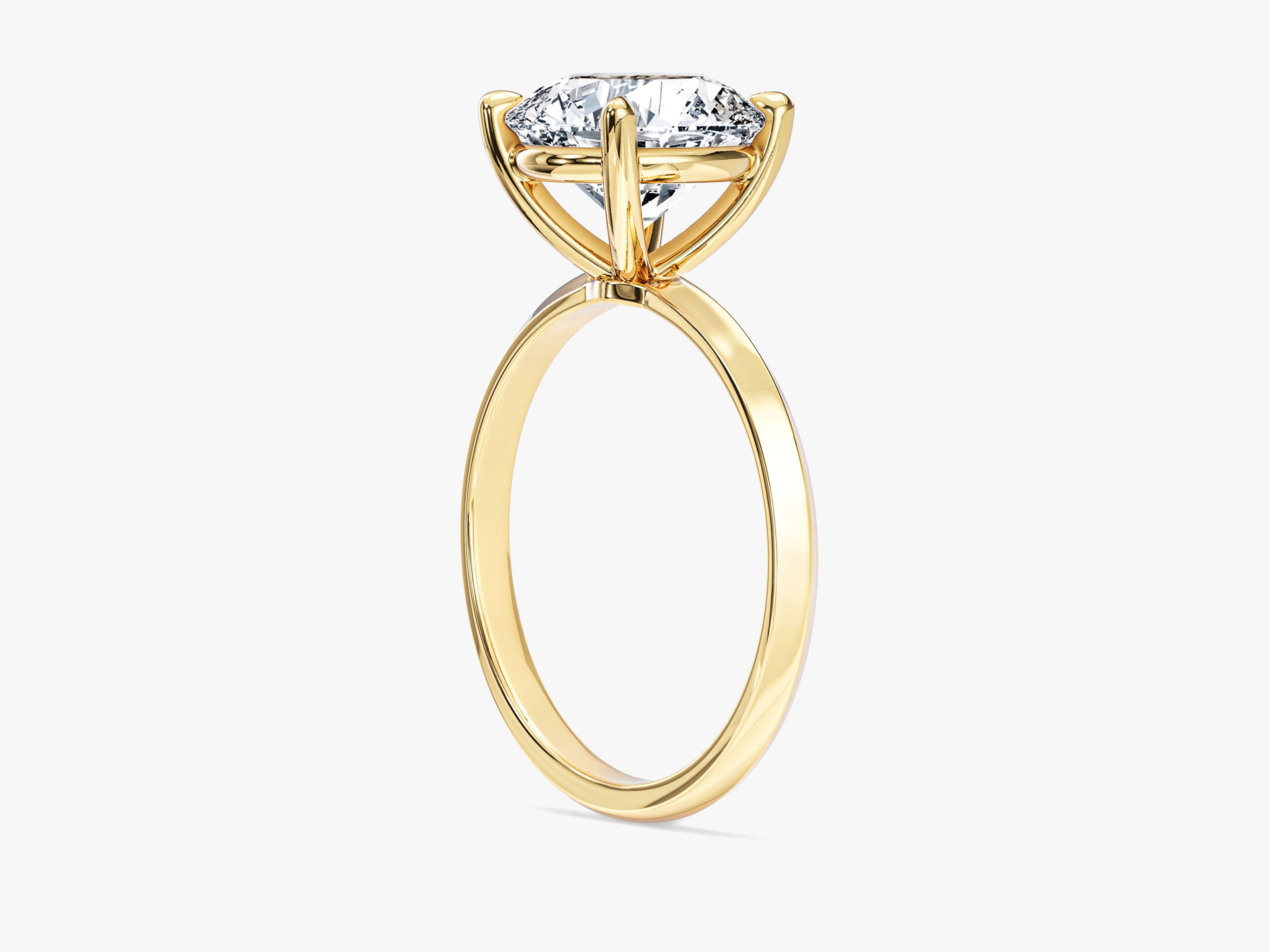 Knife Edge Round Lab Grown Diamond Engagement Ring (3.00 CT)