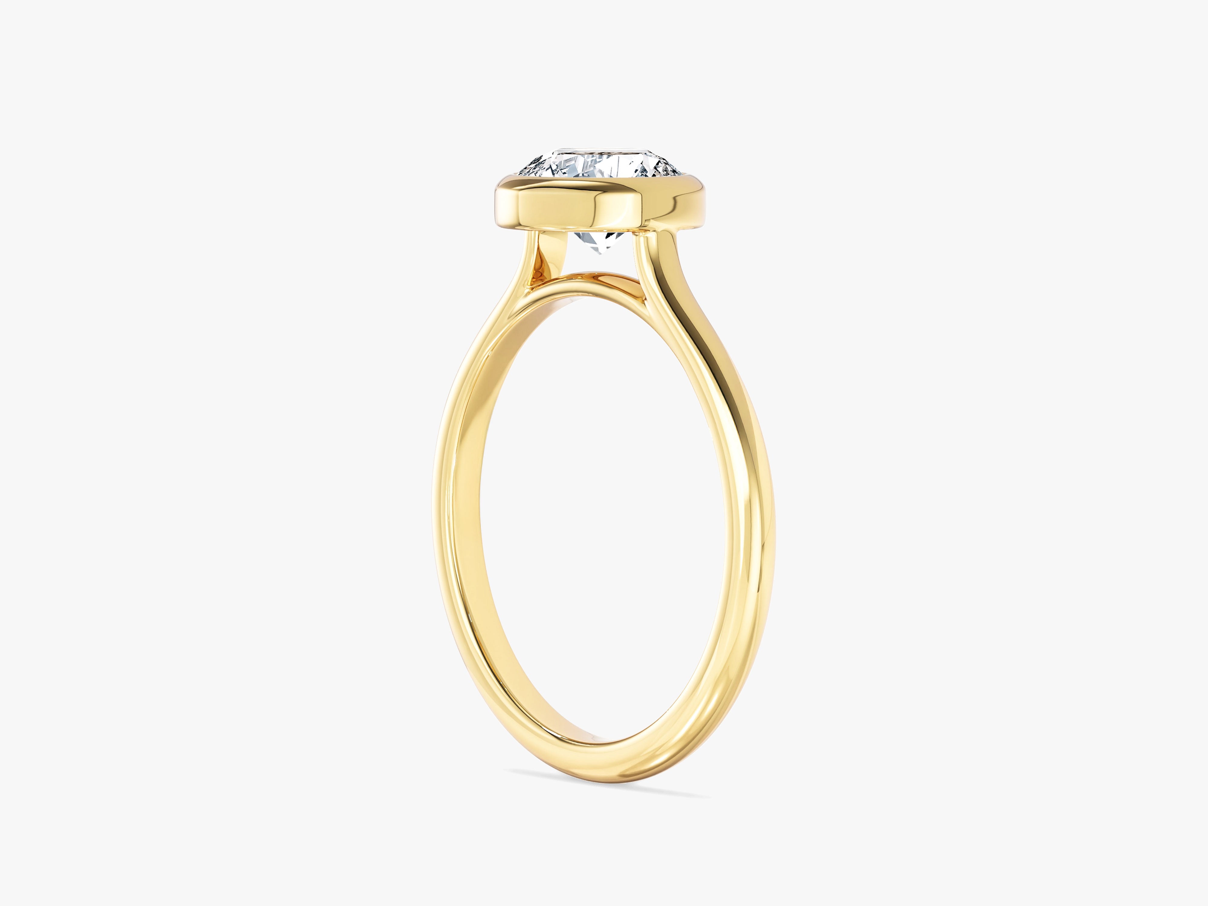 Labordiamant Verlobungsring im Bezel-Rundschliff (1.00 CT)