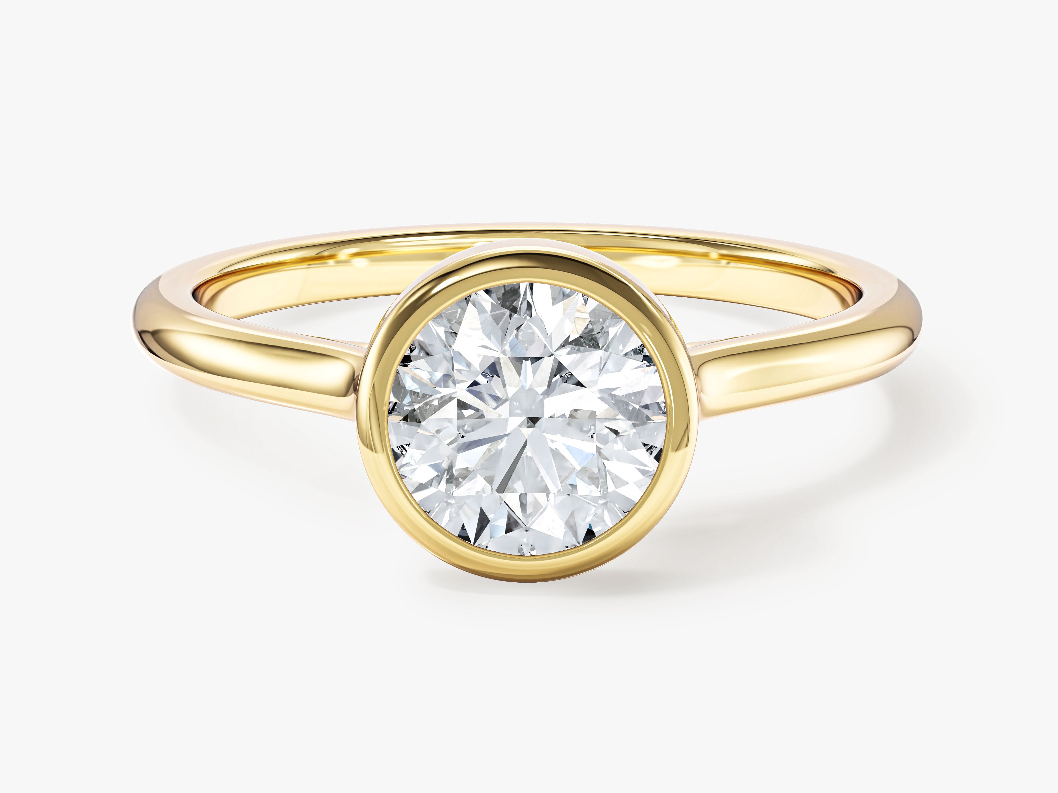 Labordiamant Verlobungsring im Bezel-Rundschliff (1.00 CT)