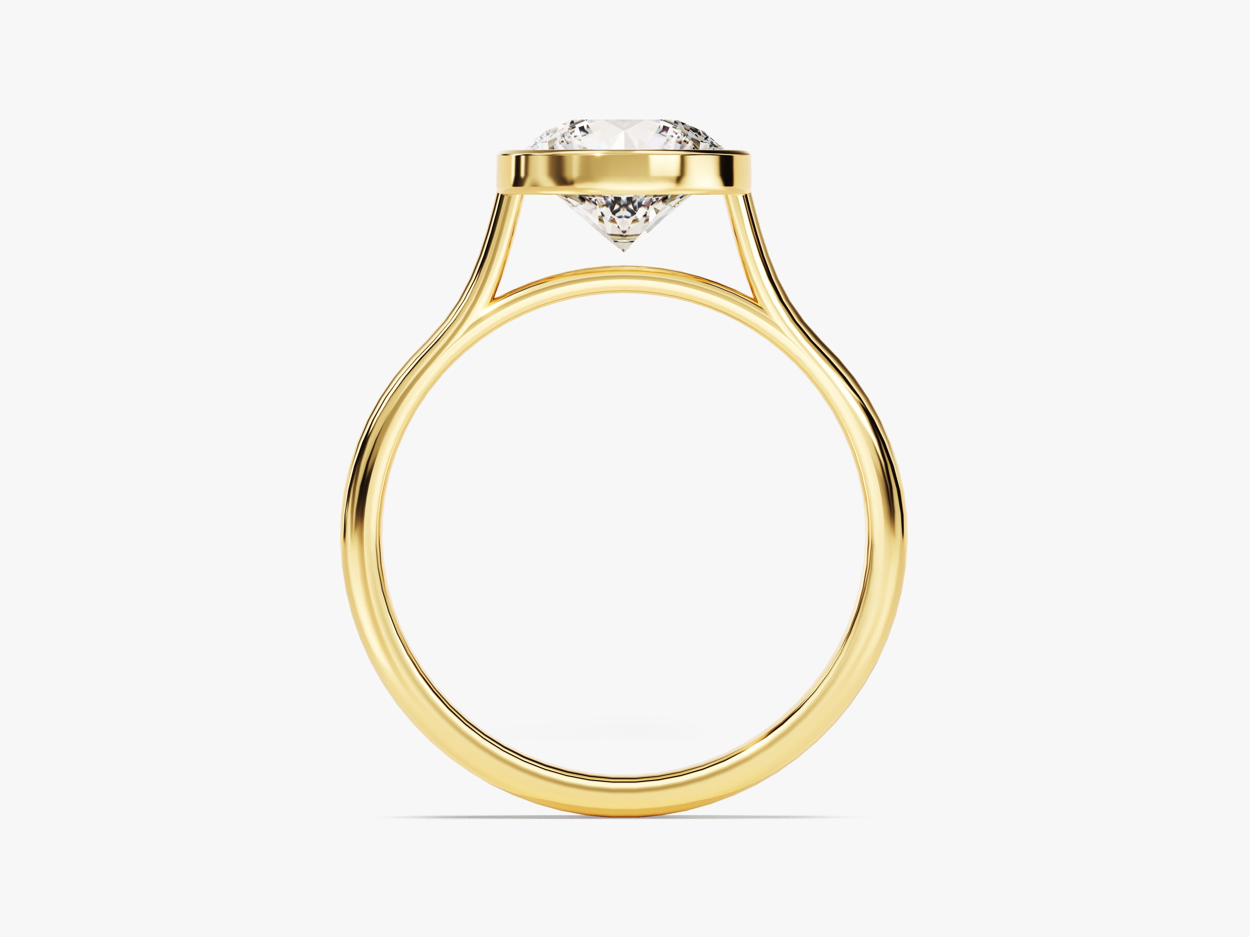 Moissanit Verlobungsring im Bezel-Rundschliff (1.50 CT)