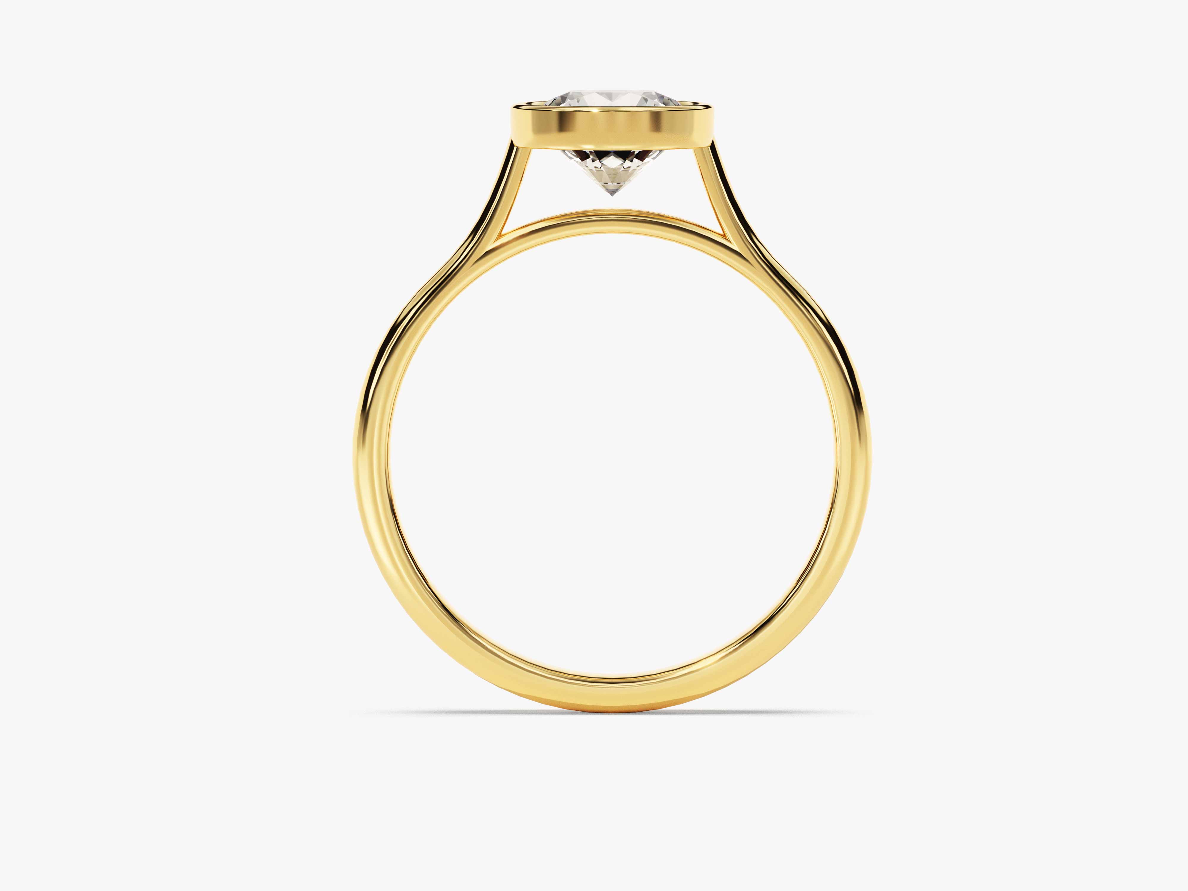 Labordiamant Verlobungsring im Bezel-Rundschliff (1.00 CT)