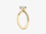 Pave Set Milgrain Knife Edge Lab Grown Diamond Engagement Ring (1.00 CT)