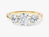 Round Cut Three Stone Moissanite Engagement Ring (1.75 CT)