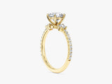 Moissanit Verlobungsring mit Micropave-Trio (1,00 CT)