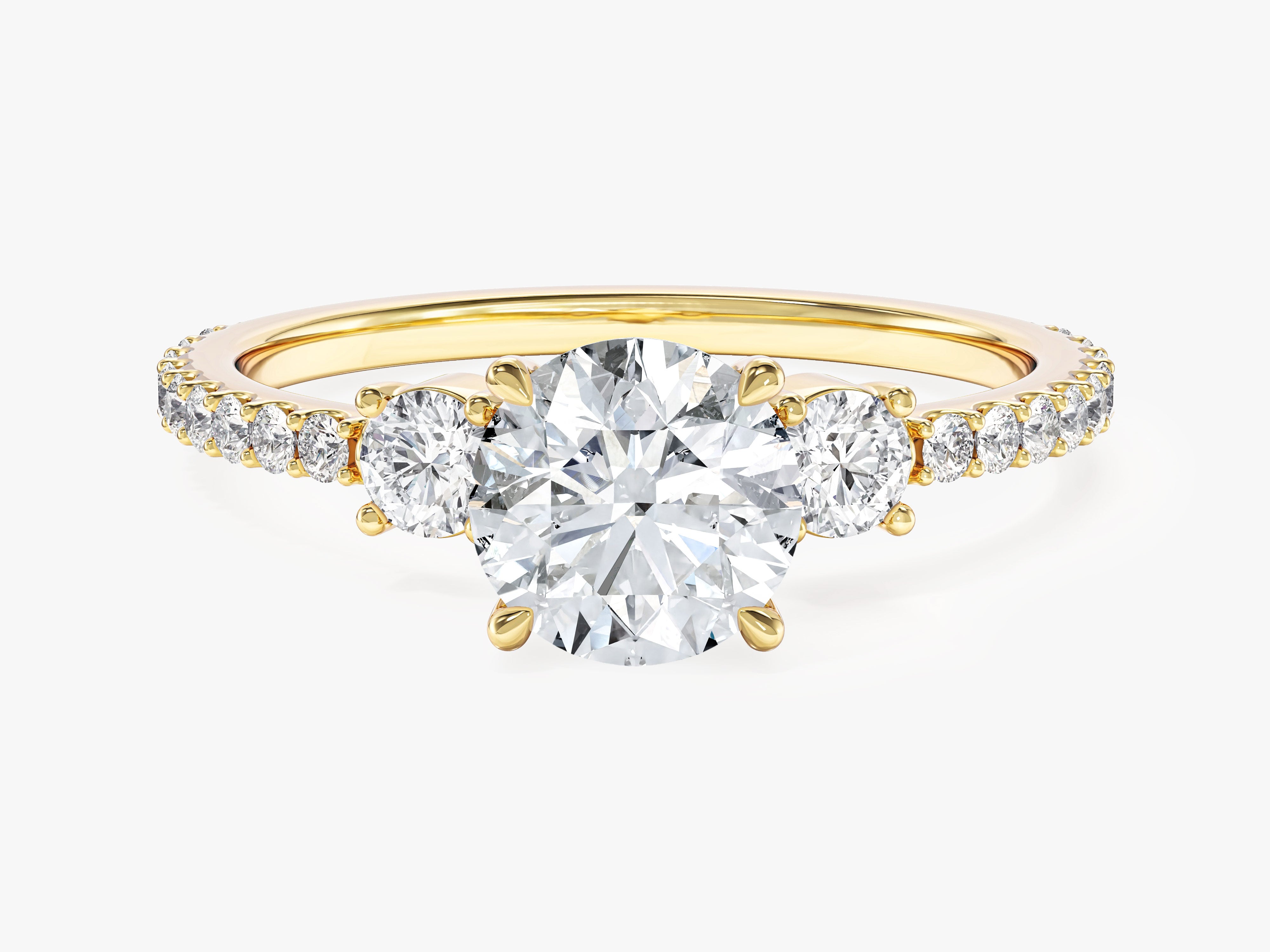 Moissanit Verlobungsring mit Micropave-Trio (1,00 CT)