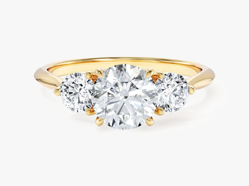 Rundschliff Labordiamant Verlobungsring mit drei Steinen (1,50 CT)