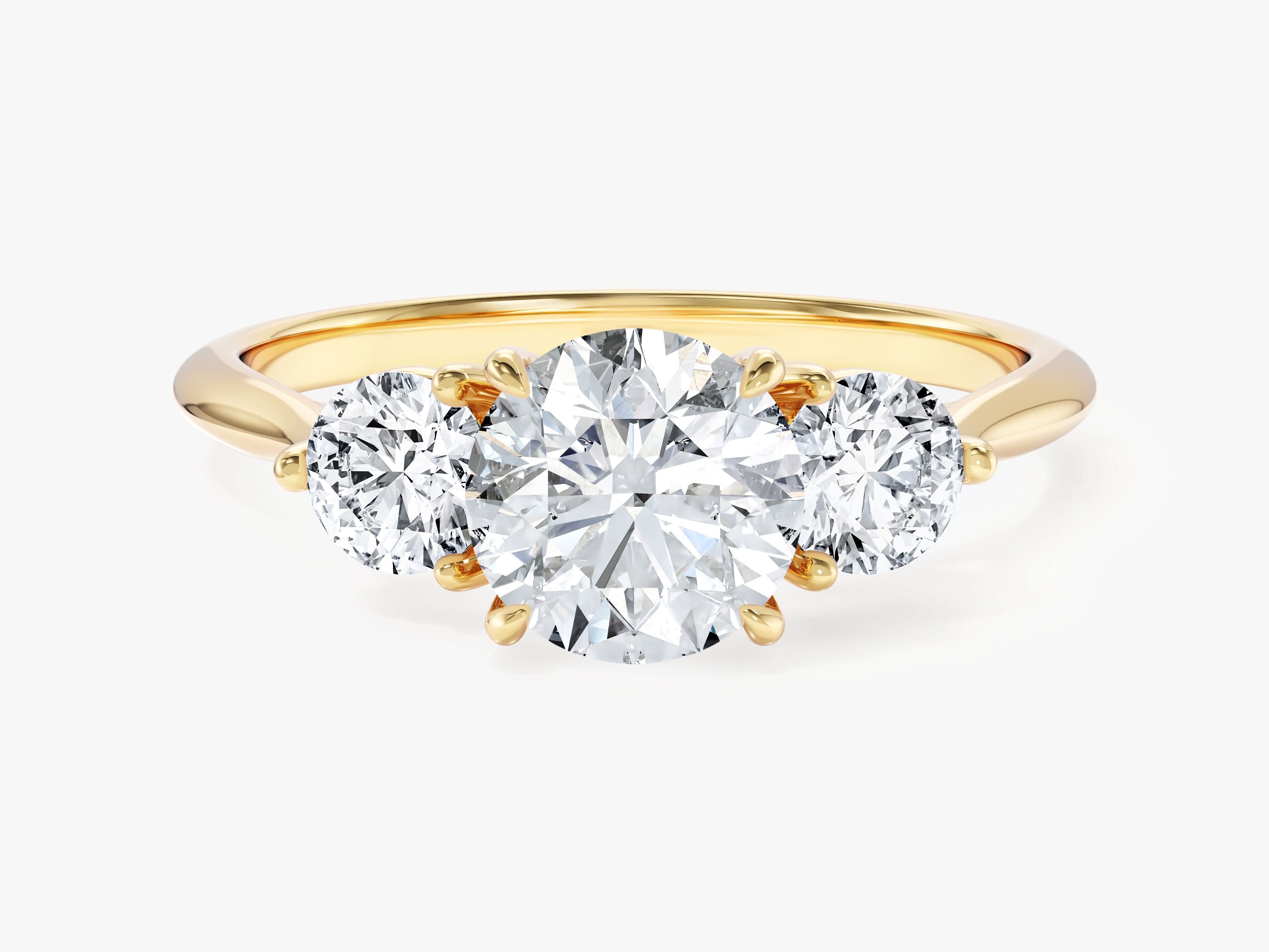 Round Cut Three Stone Moissanite Engagement Ring (1.50 CT)