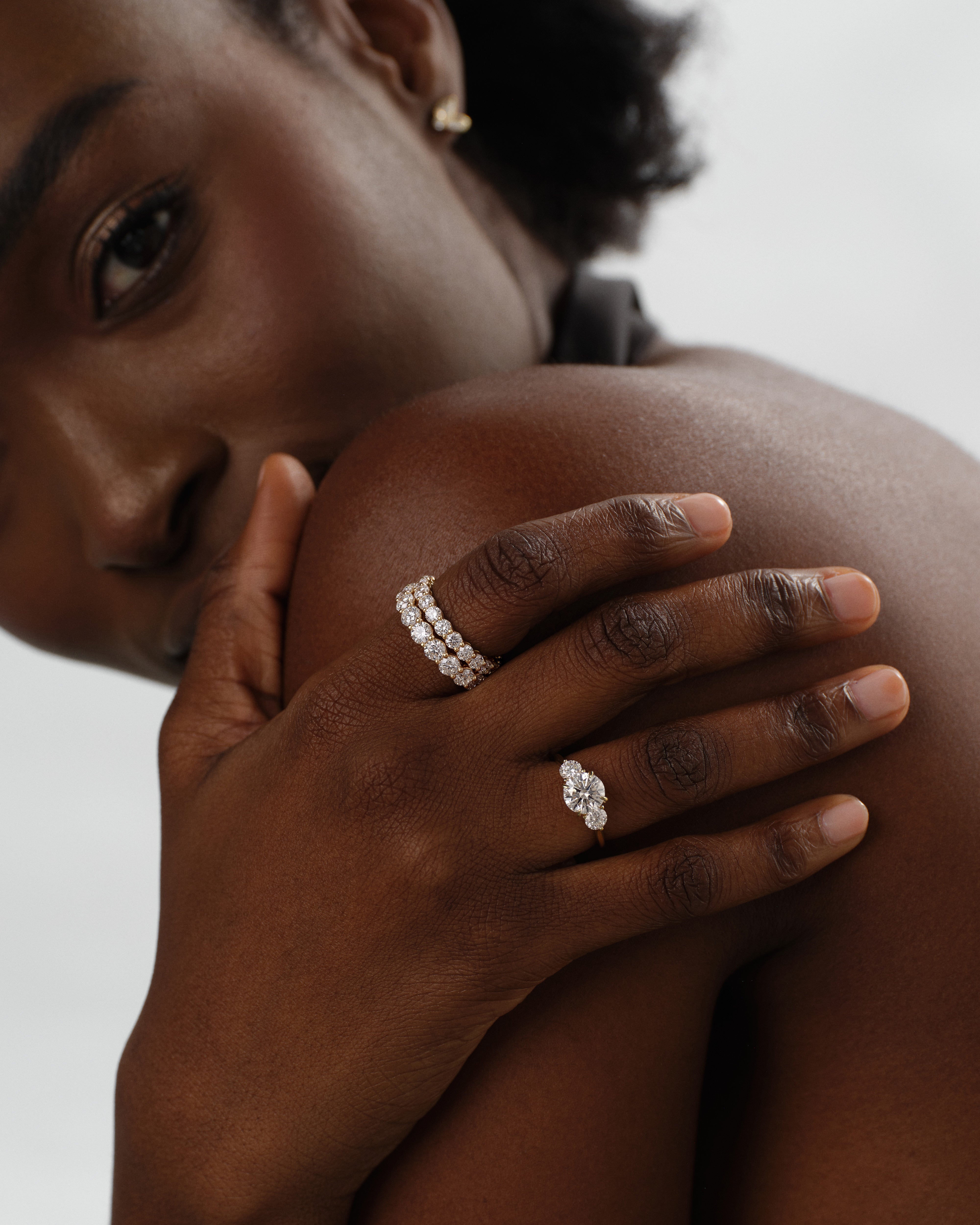 Round Cut Three Stone Moissanite Engagement Ring (1.50 CT)