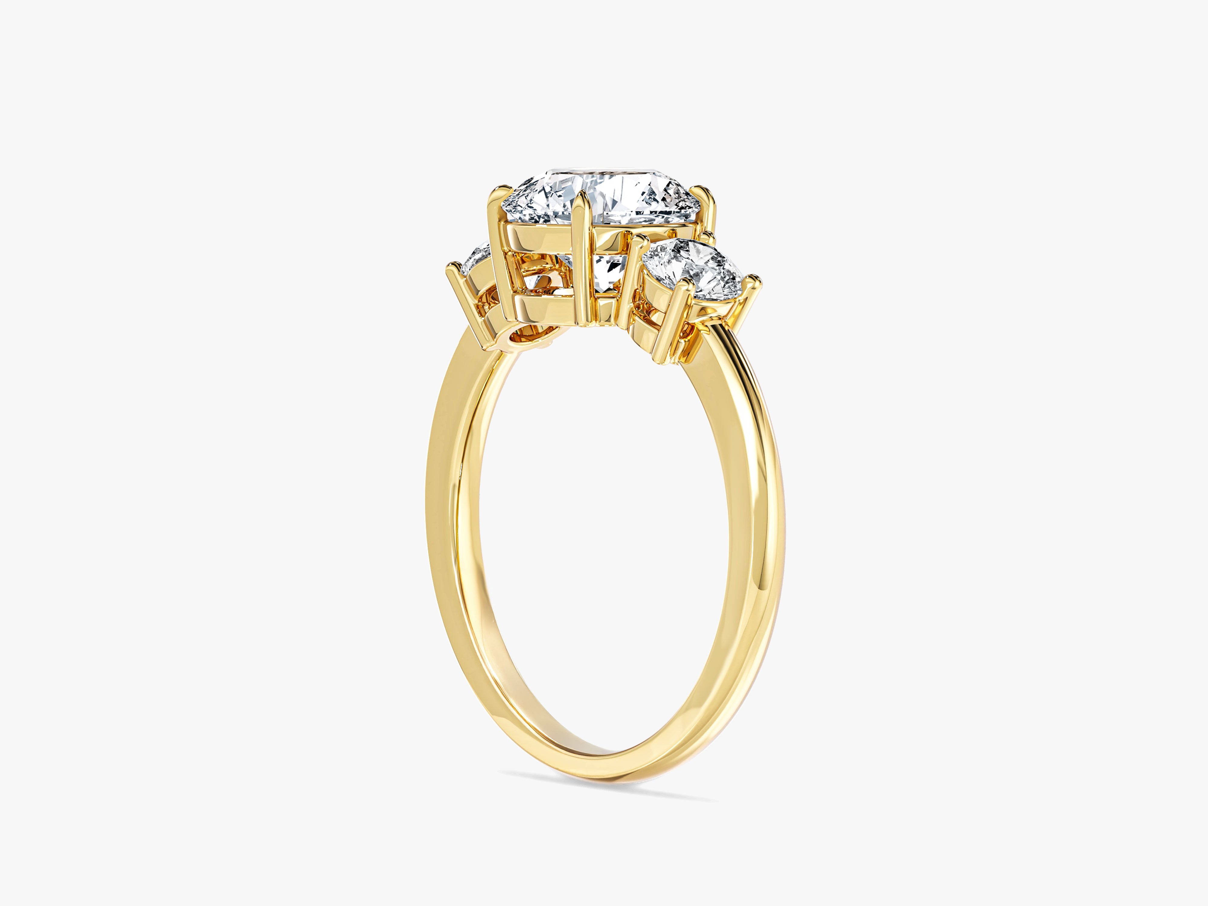 Drei Steine Labordiamant Verlobungsring im Rundschliff (1.50 CT TW)