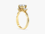 Drei Steine Moissanit Verlobungsring mit Petite Twist (2,00 CT TW)