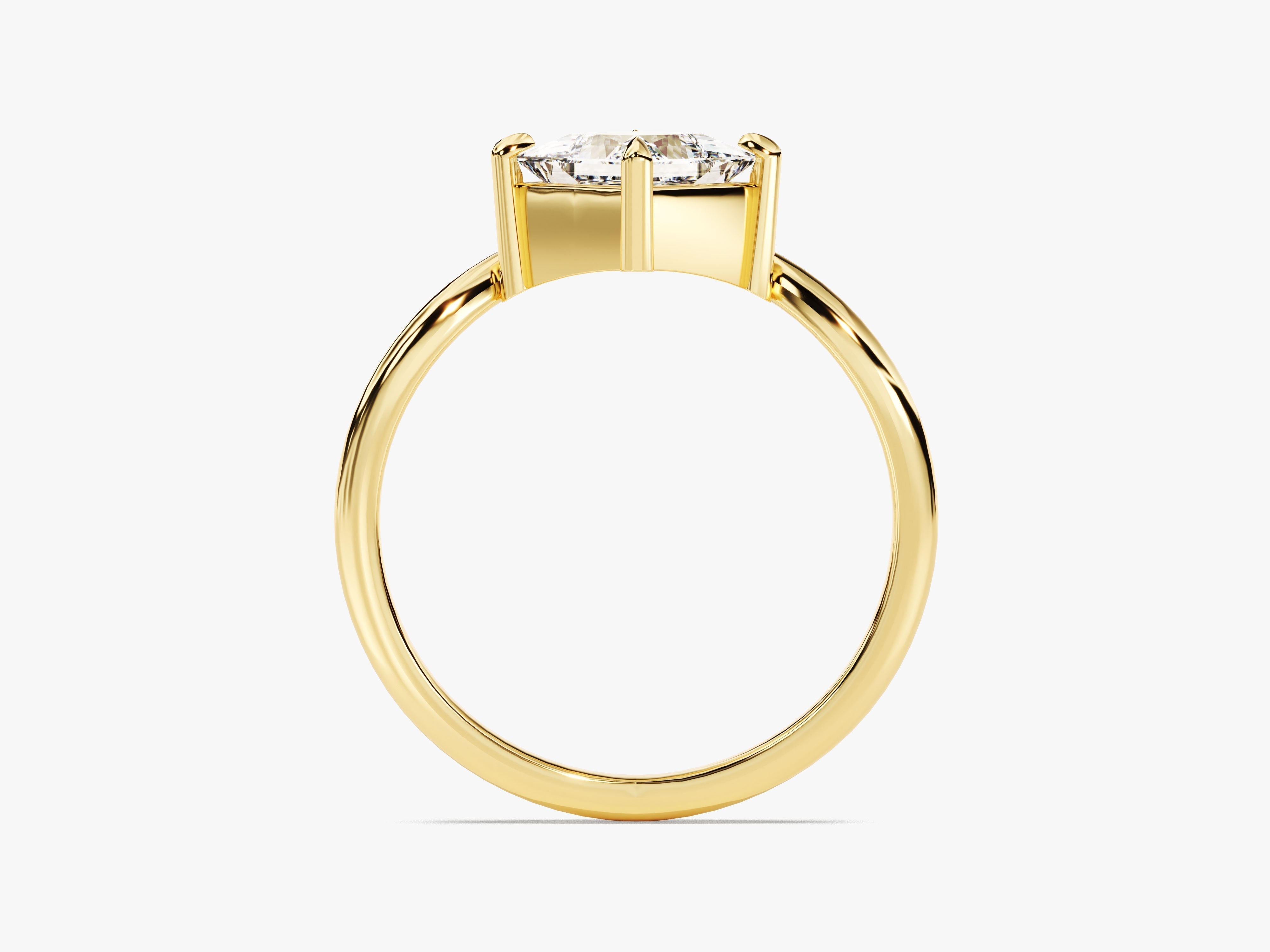 Labordiamant Verlobungsring im Prinzessschliff mit gebogenem Design (1.00 CT)