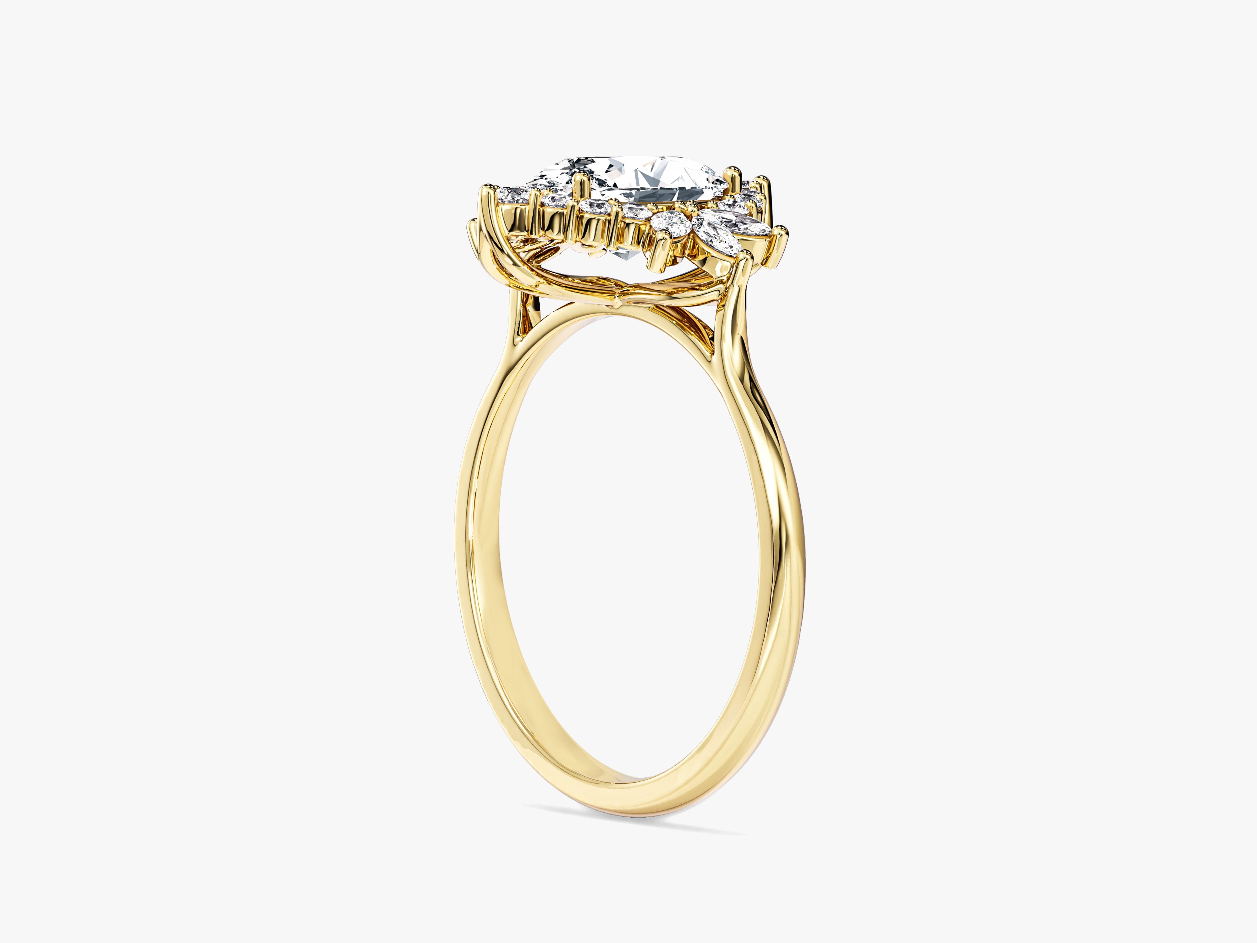 Labordiamant Verlobungsring mit Vintage Halo (1.50 CT)