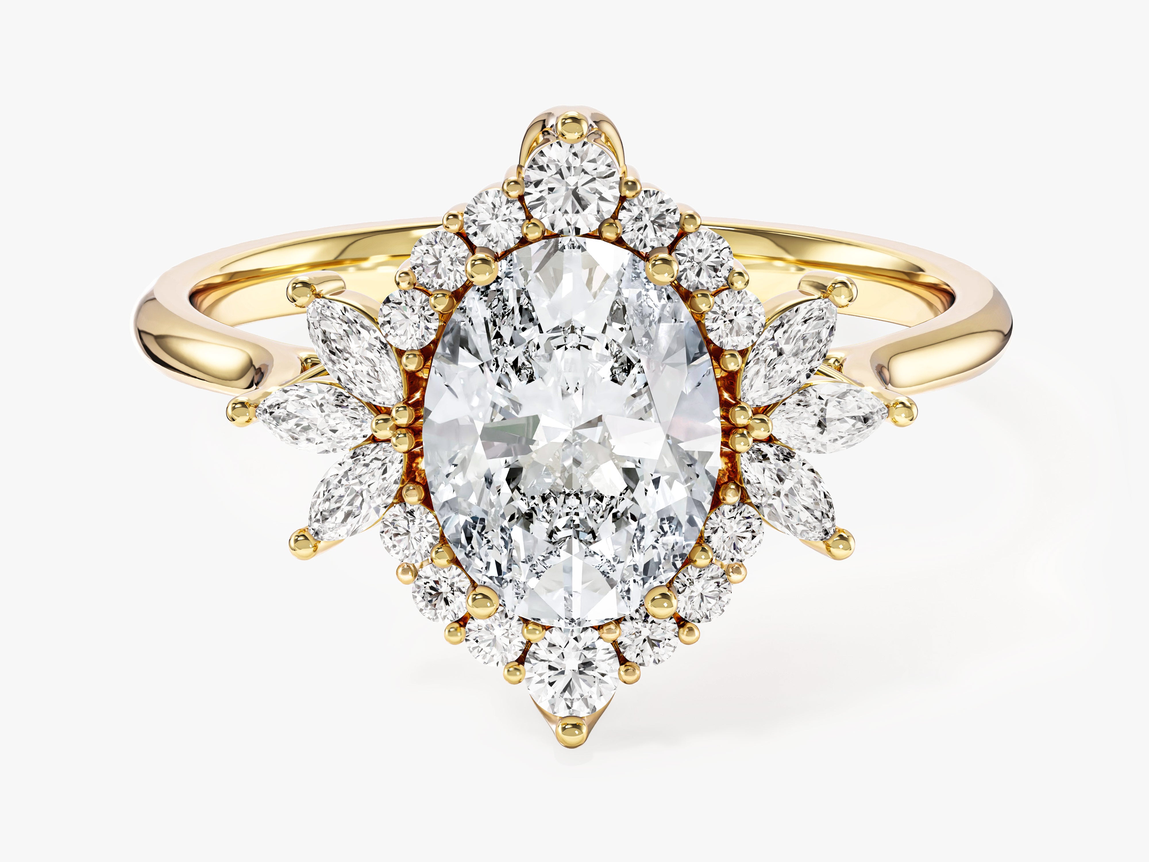 Moissanit Verlobungsring mit Vintage Halo (1,50 CT)