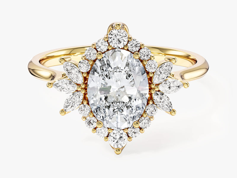 Moissanit Verlobungsring mit Vintage Halo (1,50 CT)