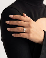 Round and Marquise Cluster Emerald Lab Grown Diamond Engagement Ring (1.00 CT)