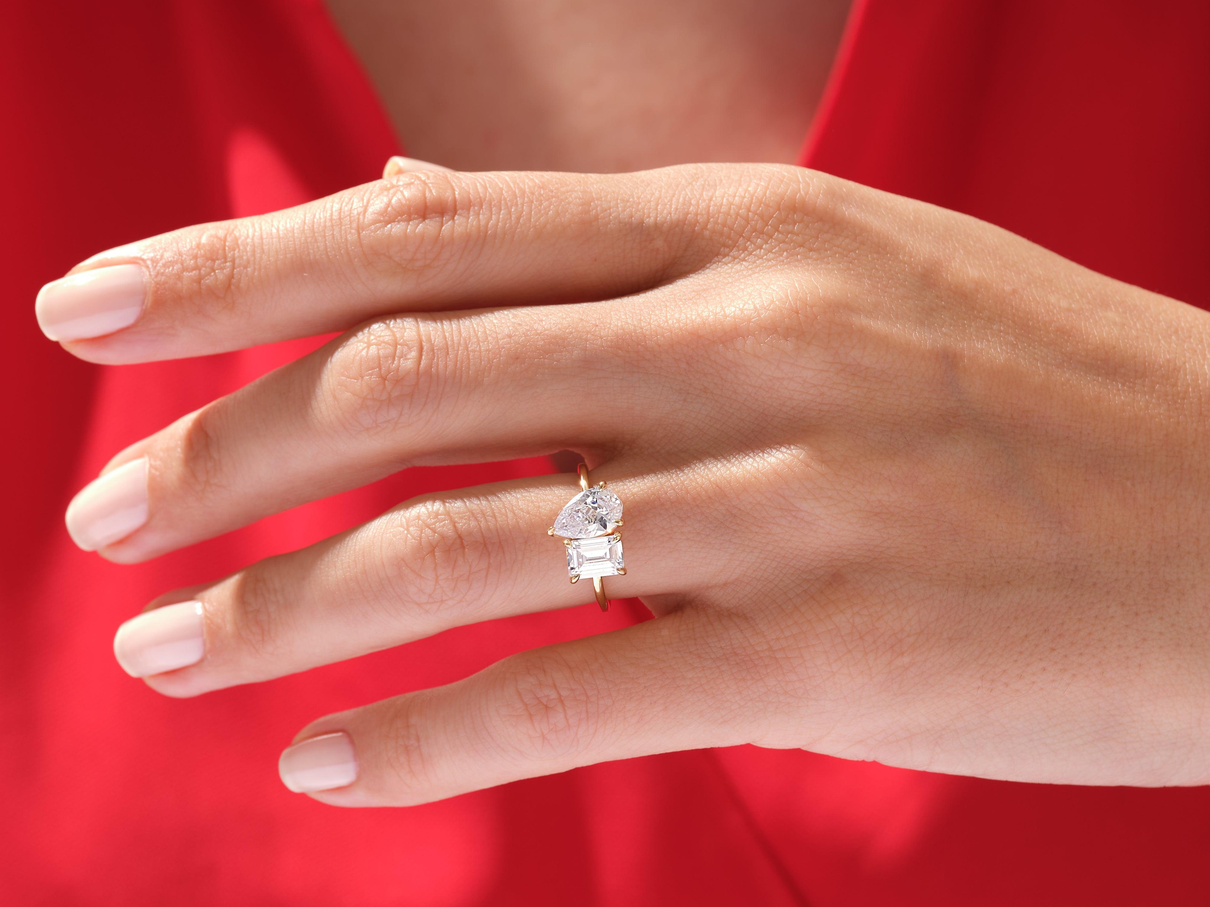 Toi et Moi Moissanit Verlobungsring (2.50 CT)