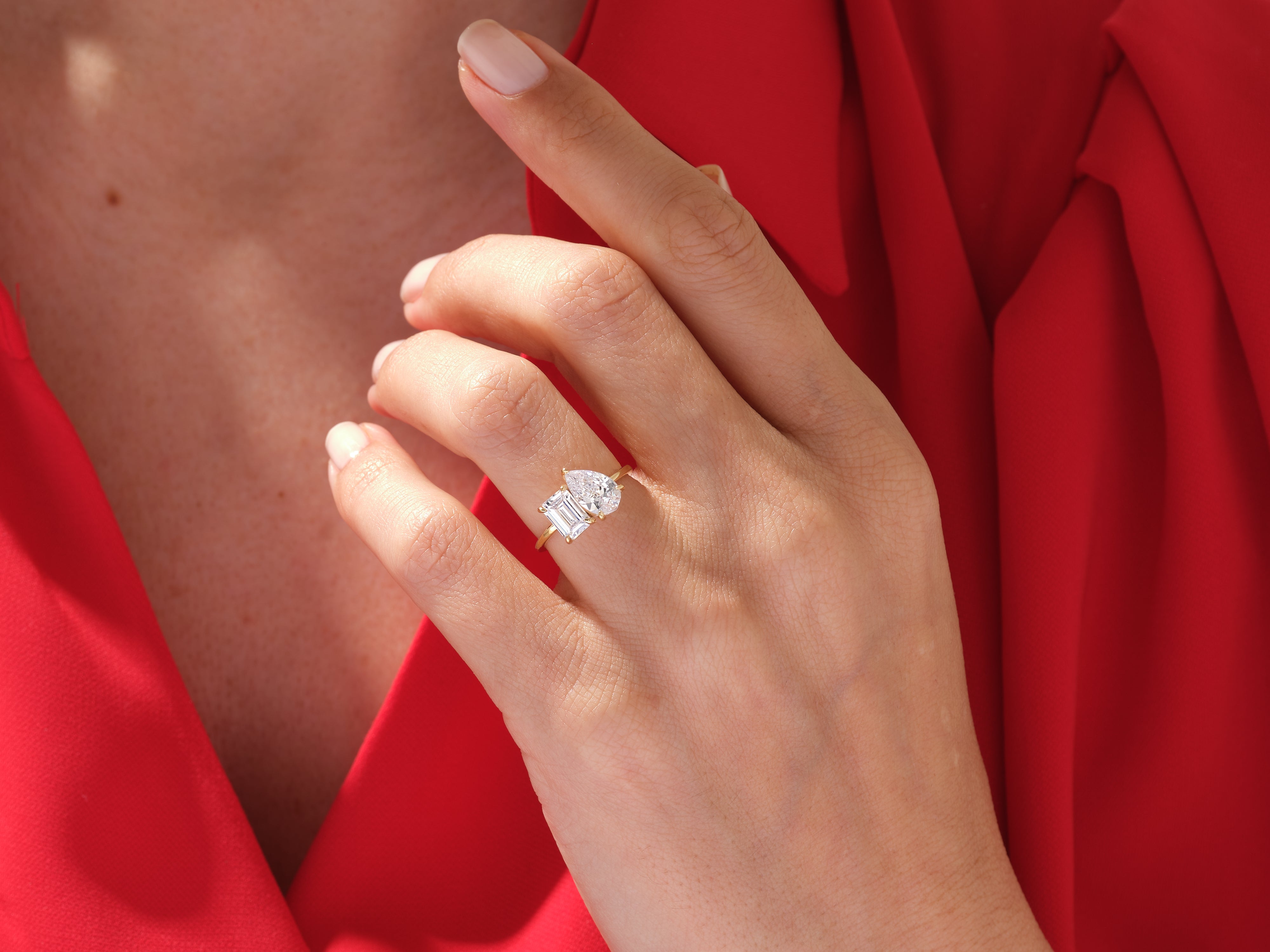 Toi et Moi Moissanit Verlobungsring (2.50 CT)