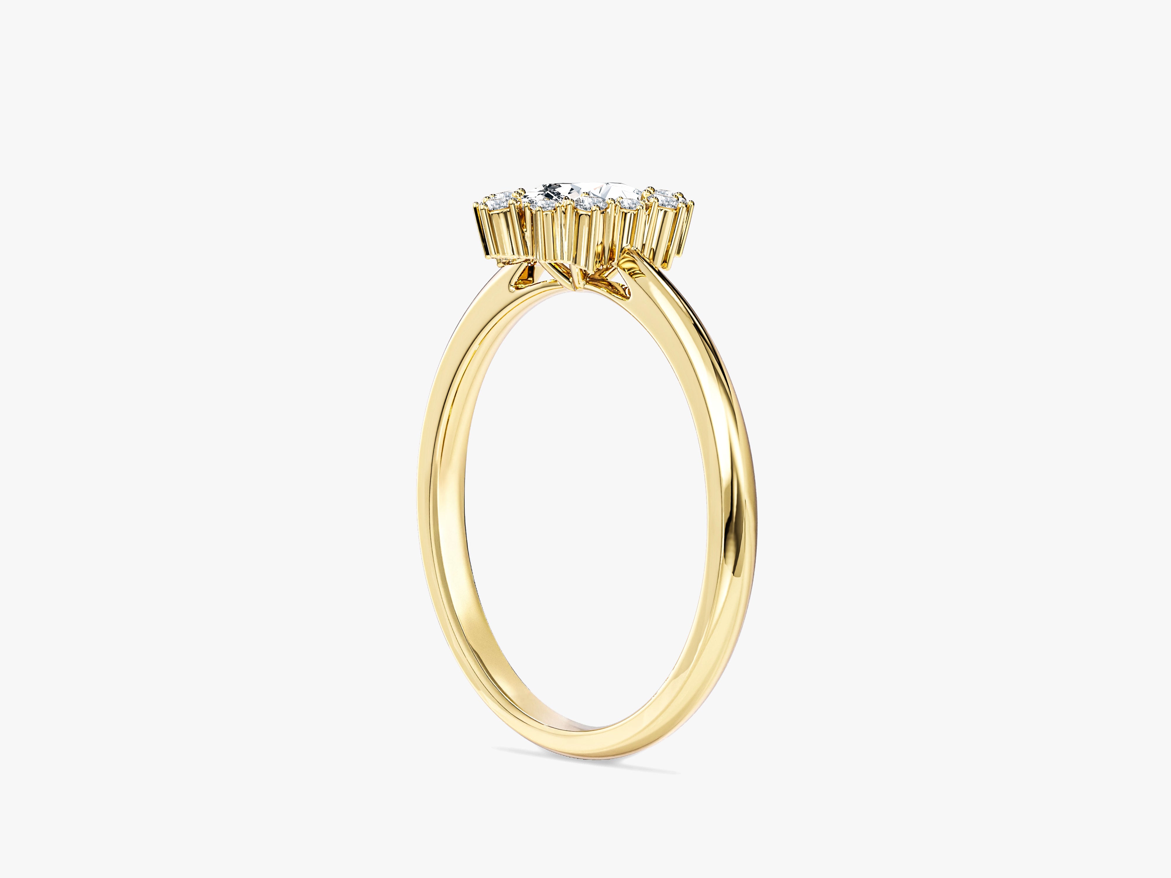 Moissanit Verlobungsring im Sonnenstrahl-Design (0,50 CT)