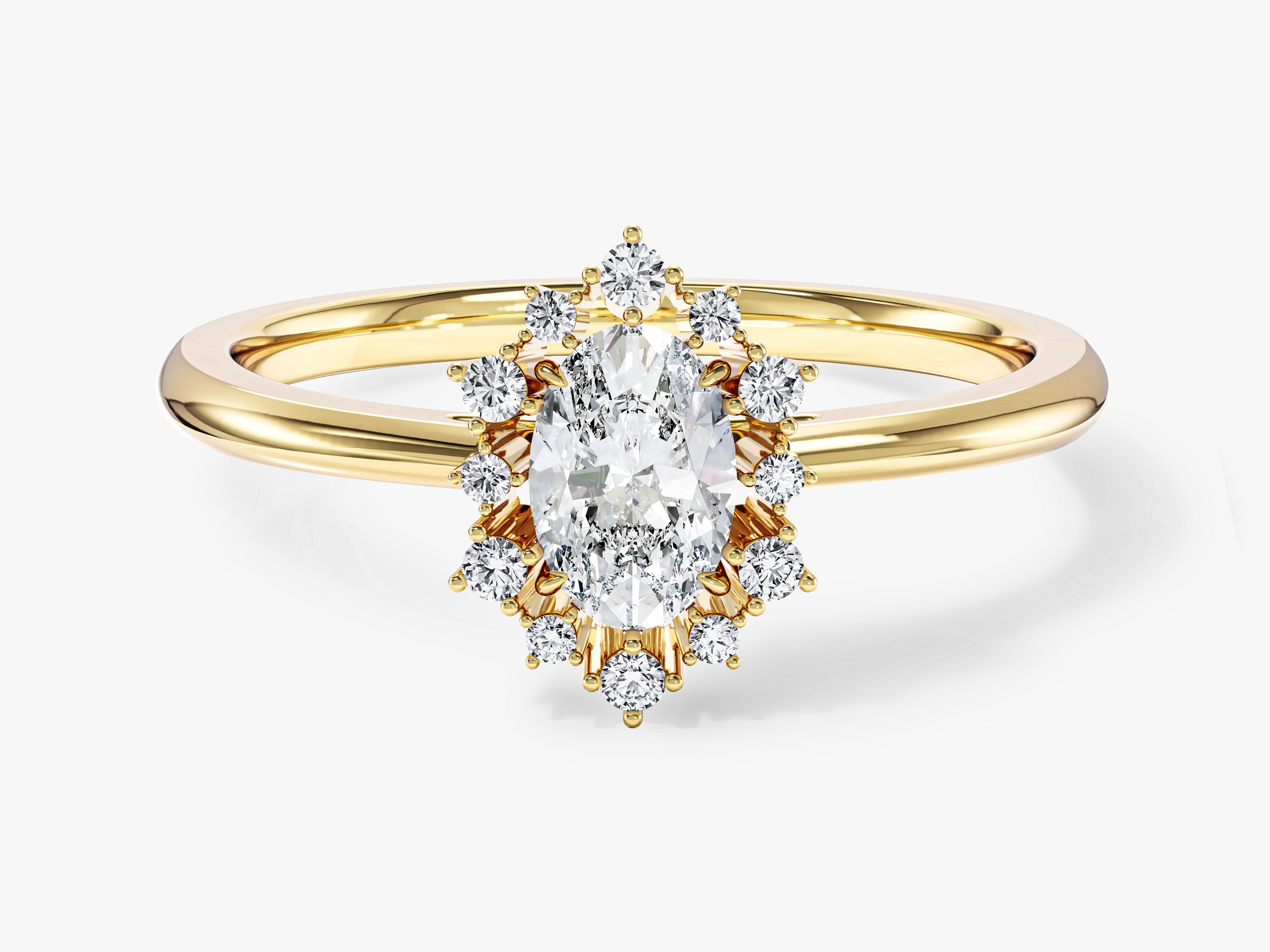 Moissanit Verlobungsring im Sonnenstrahl-Design (0,50 CT)