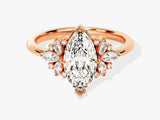 Vintage Moissanit Verlobungsring mit Marquise-Cluster(1.50 CT)
