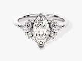 Vintage Moissanit Verlobungsring mit Marquise-Cluster(1.50 CT)
