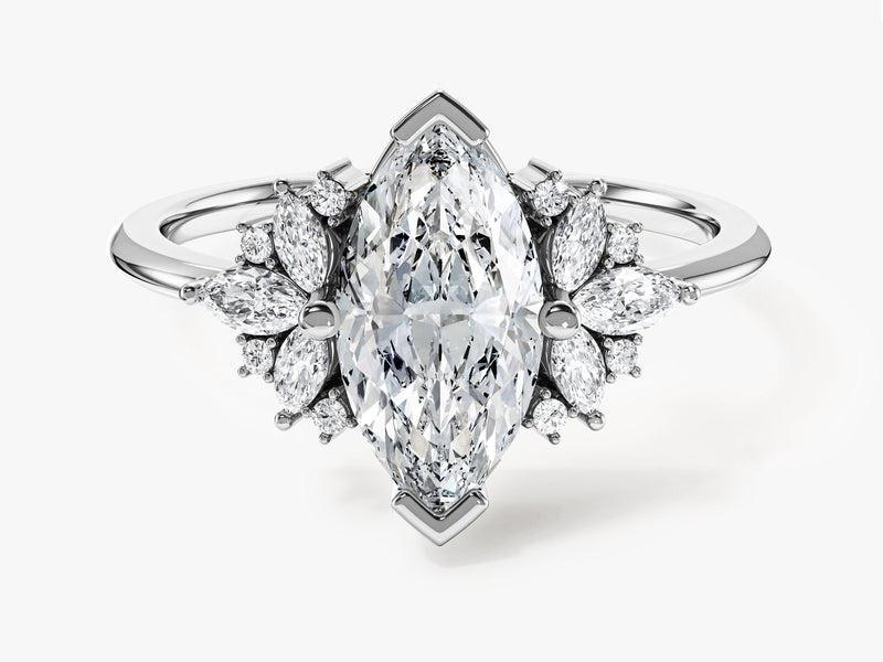 Vintage Moissanit Verlobungsring mit Marquise-Cluster (1,50 CT)