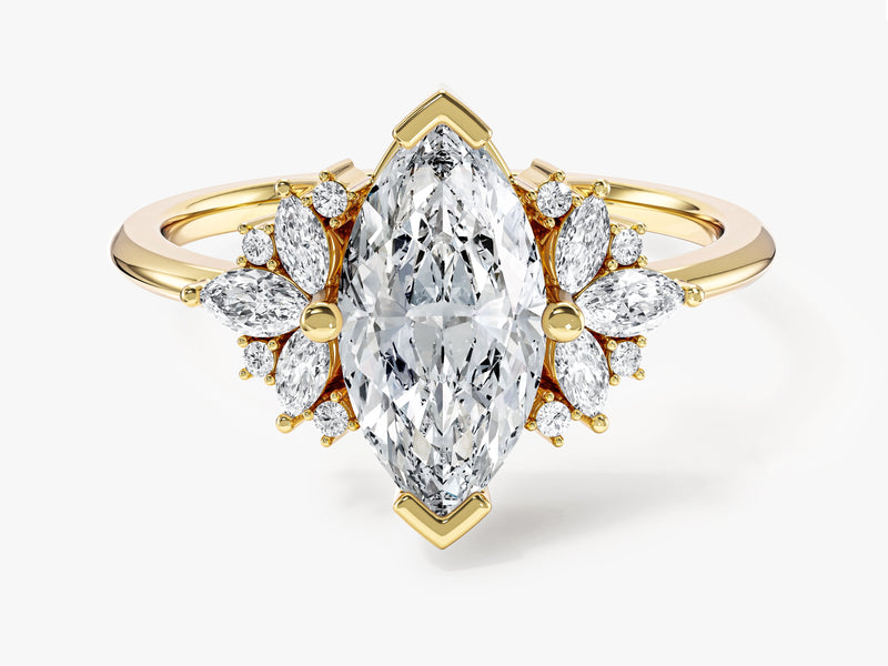 Vintage Moissanit Verlobungsring mit Marquise-Cluster (1,50 CT)