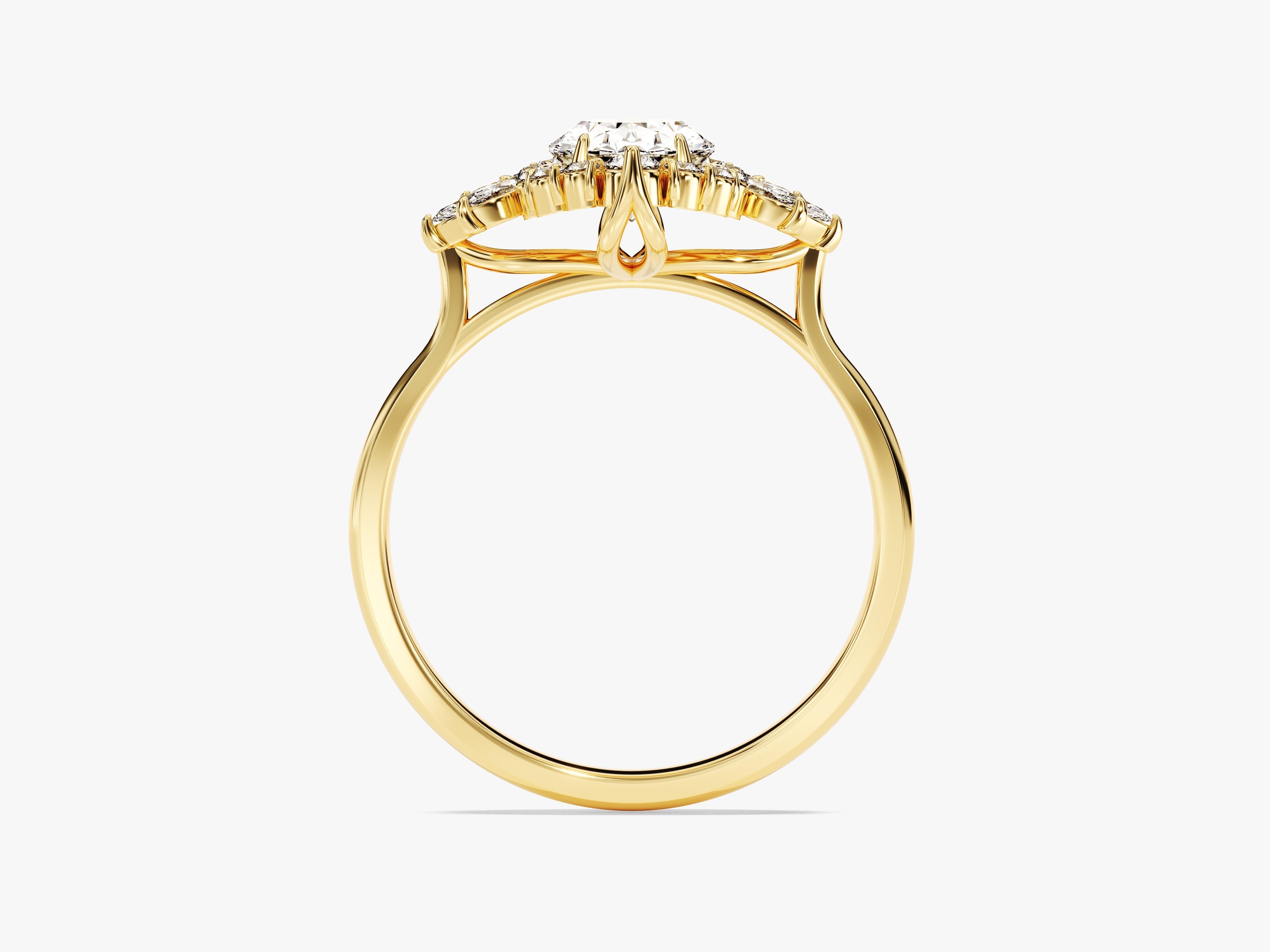 Moissanit Verlobungsring mit Vintage Halo (1.50 CT)