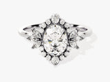 Moissanit Verlobungsring mit Vintage Halo (1.50 CT)
