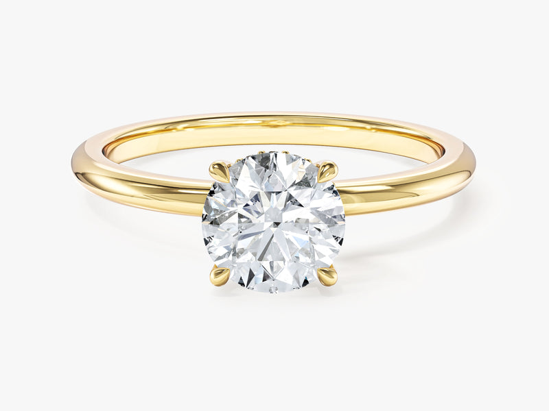 Labordiamant Verlobungsring im Rundschliff und verborgenem Halo (1.00 CT)