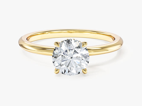 Hidden Halo Round Moissanite Engagement Ring (1.00 CT)
