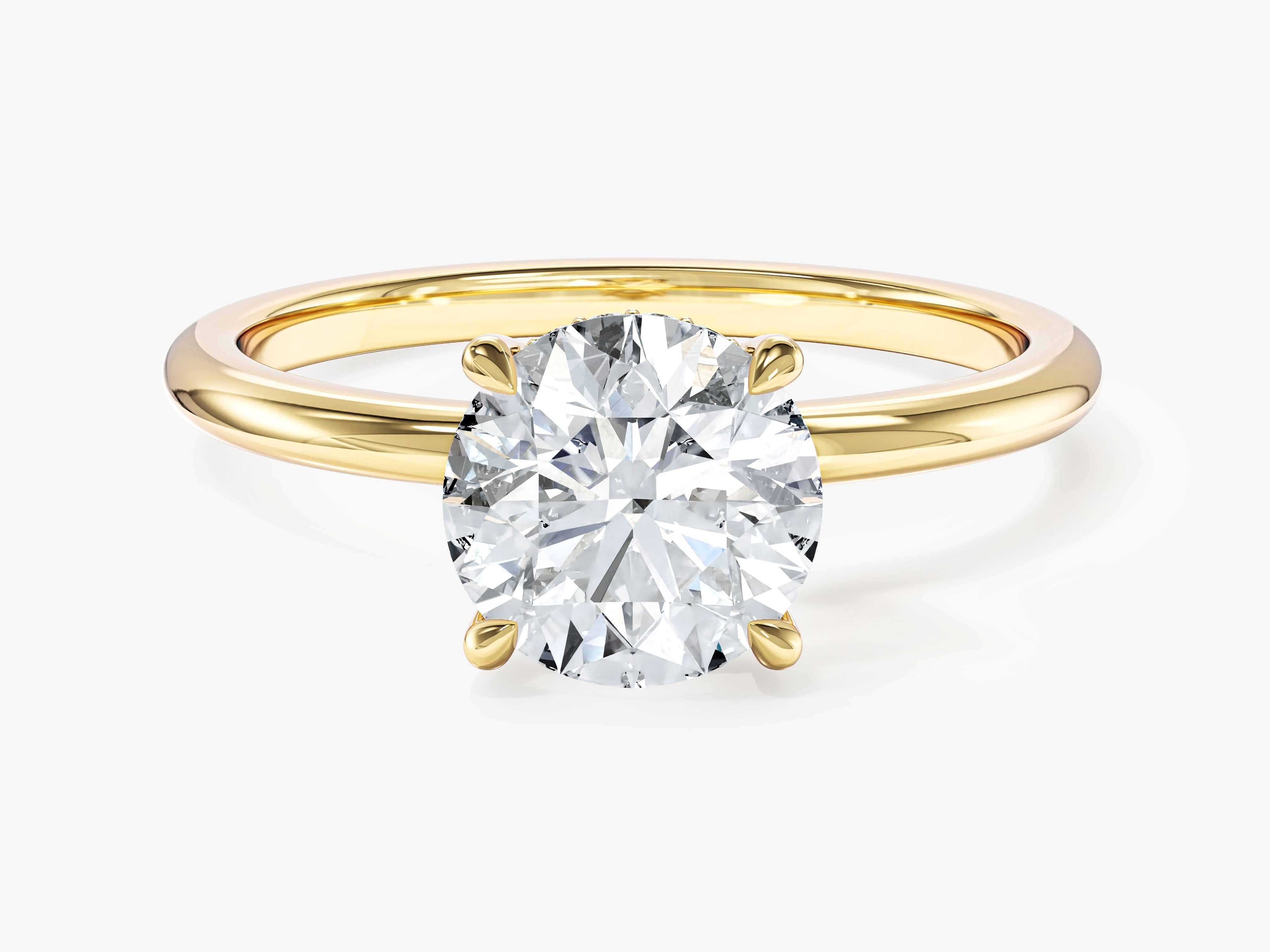 Moissanit Verlobungsring im Rundschliff und verborgenem Halo (1,50 CT)